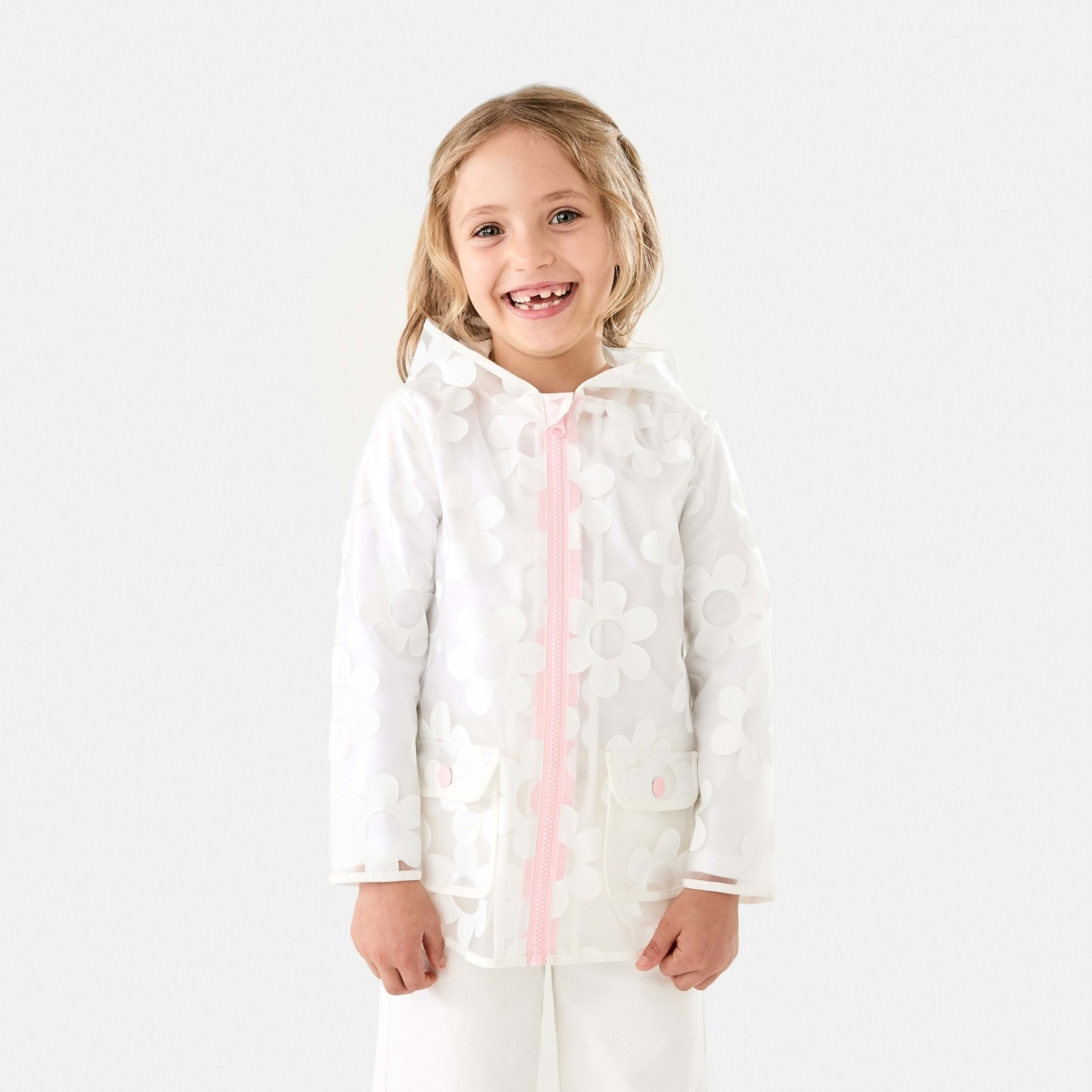2 Print Rain Jacket Cocreation Flower White, 2 of 10