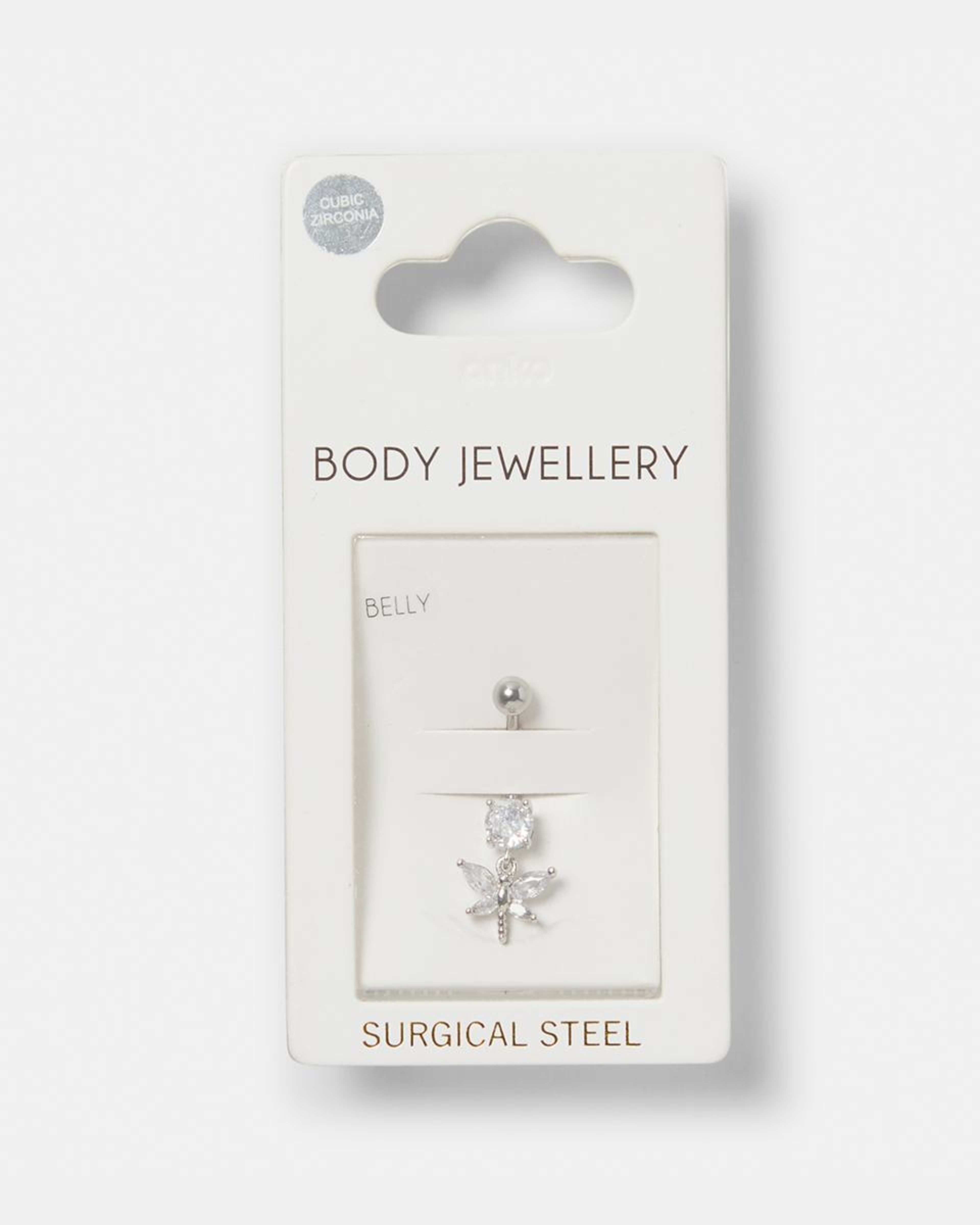 Surgical Steel Butterfly Belly Ring Silver Tone Kmart NZ