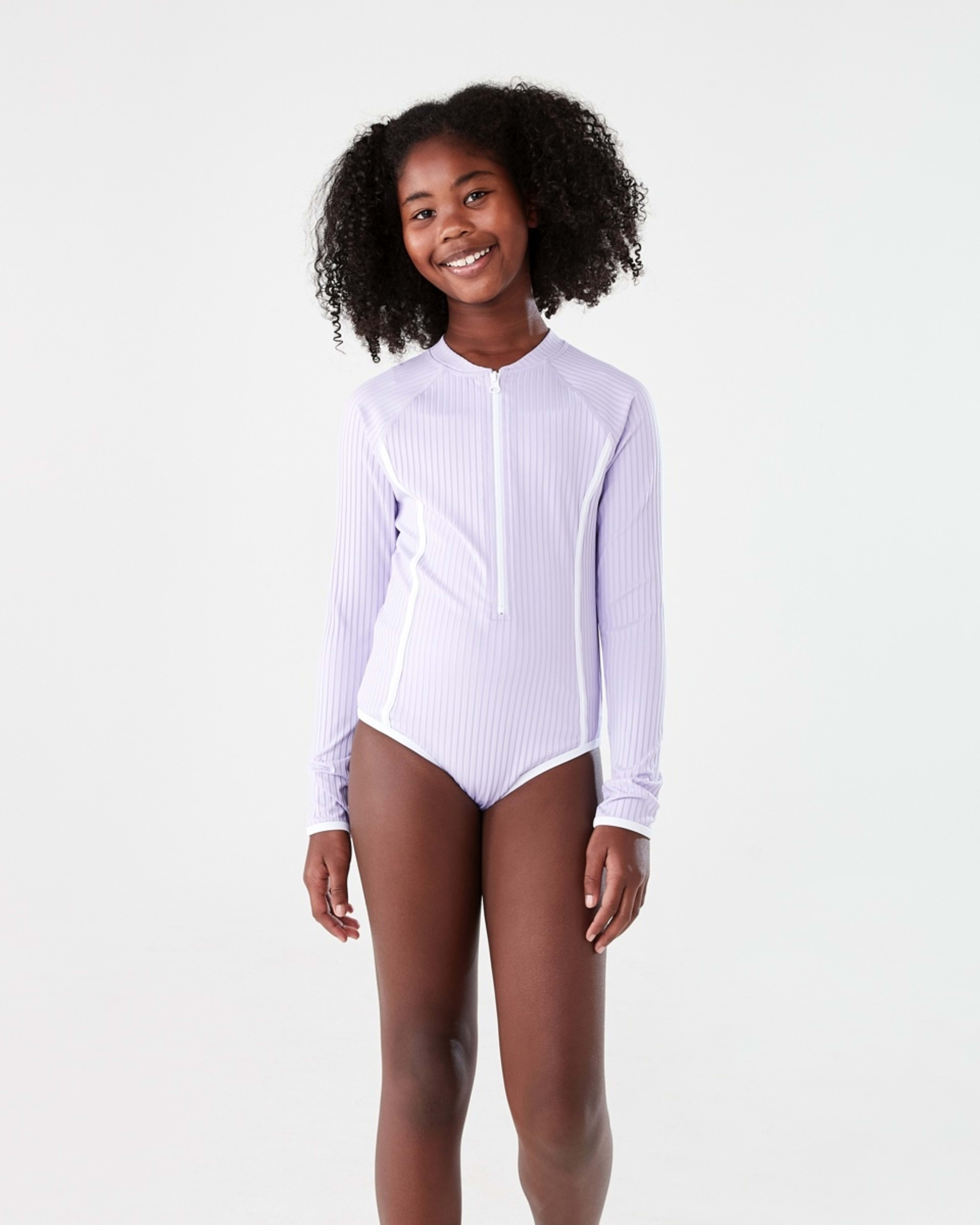 1 Long Sleeve One Piece With Contrast Bind PASTEL LILAC, 1 of 8