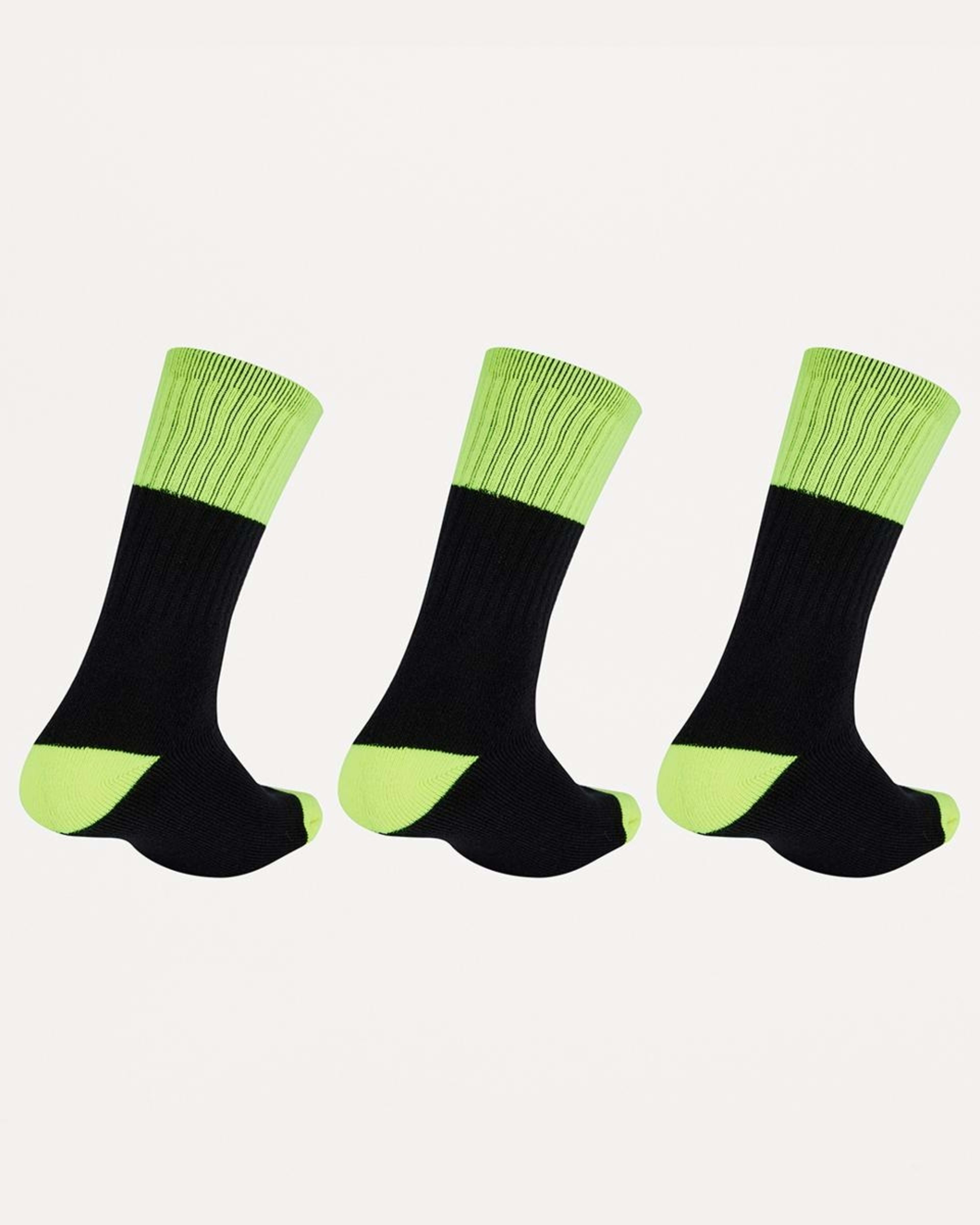 2 3 Pack Work Socks Black Yellow Top, 2 of 3