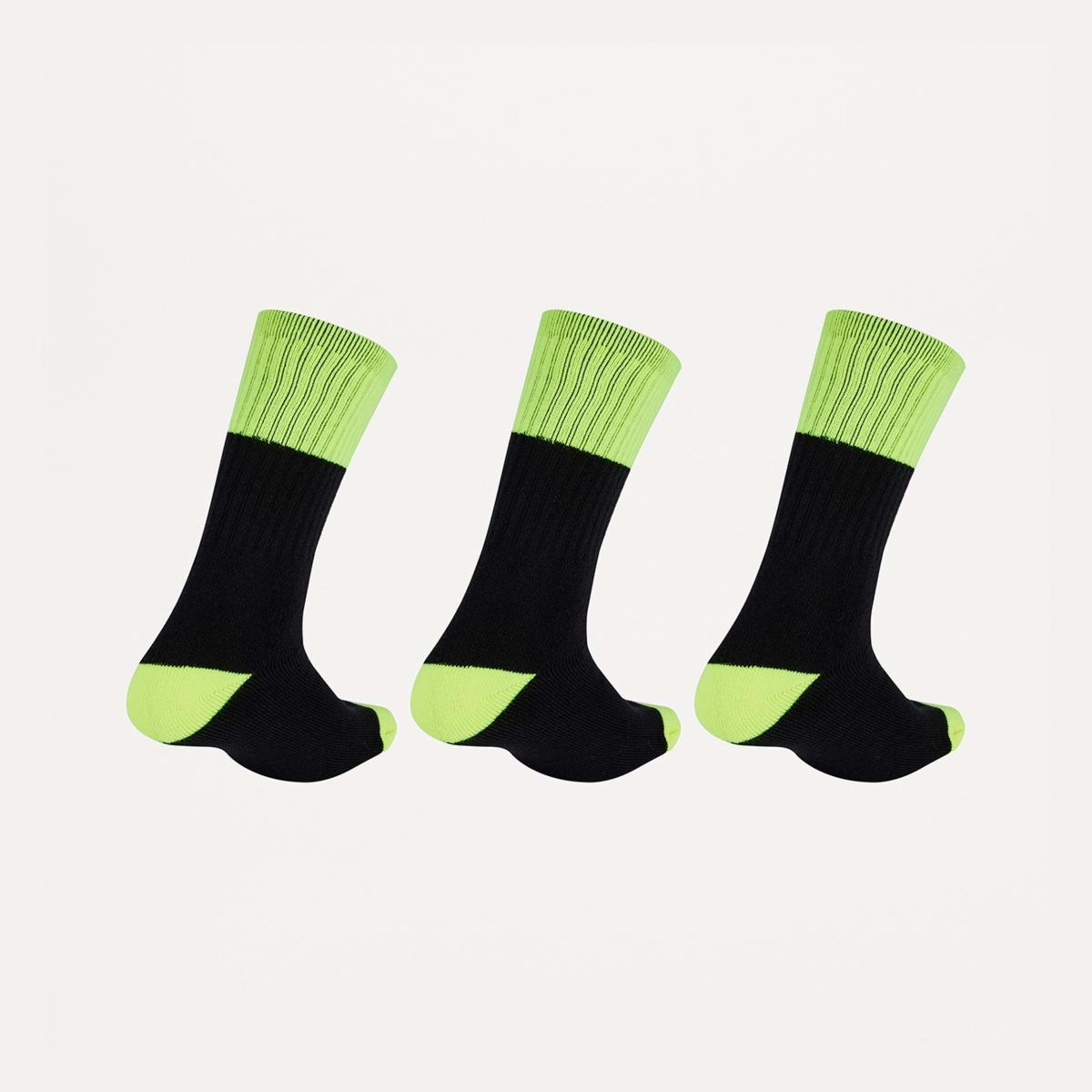 2 3 Pack Work Socks Black Yellow Top, 2 of 3