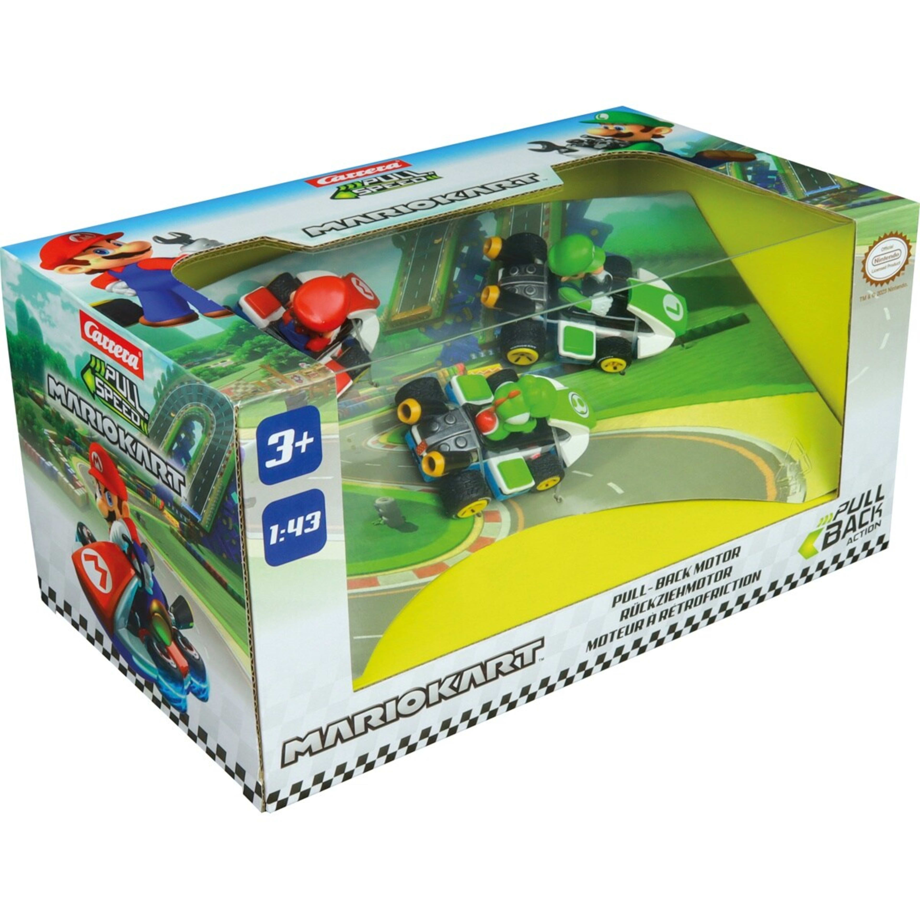 2 3 Pack Carrera Pull Speed MarioKart 1:43 Scale Vehicles, 2 of 5