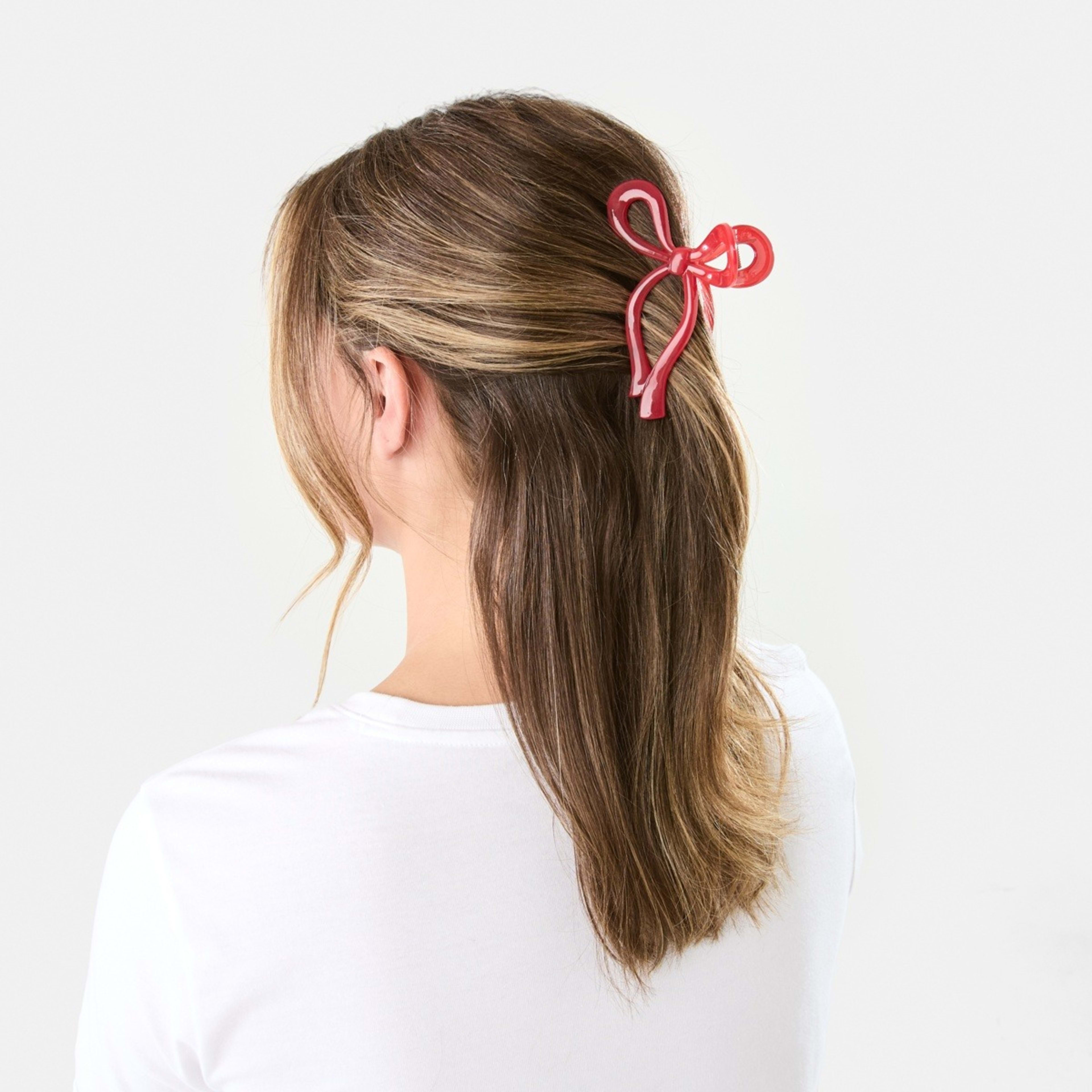 3 Red Bow Claw Hair Clip, 3 of 4