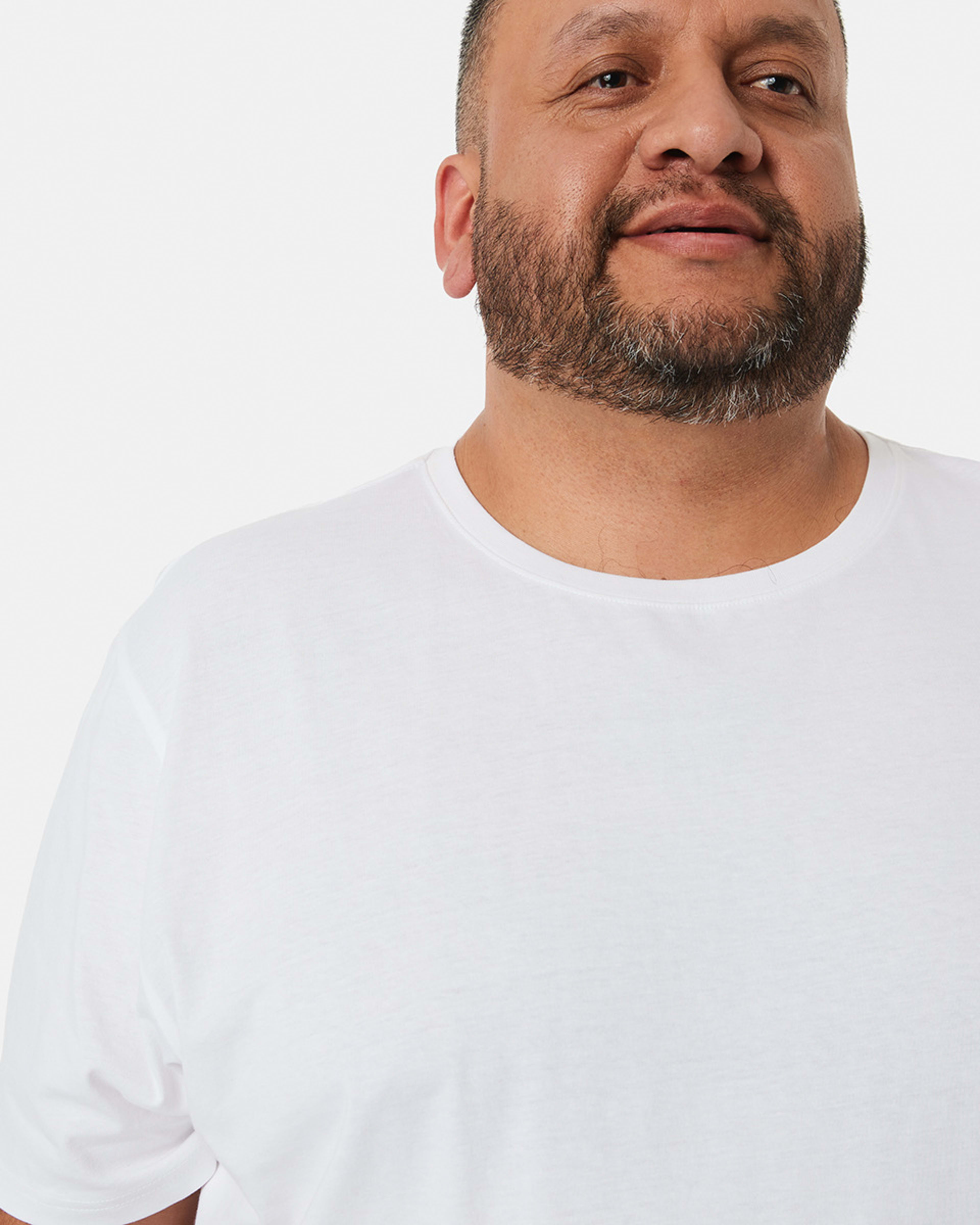 4 Men's Larger Size Basic Short Sleeve T-shirt White, 4 of 7