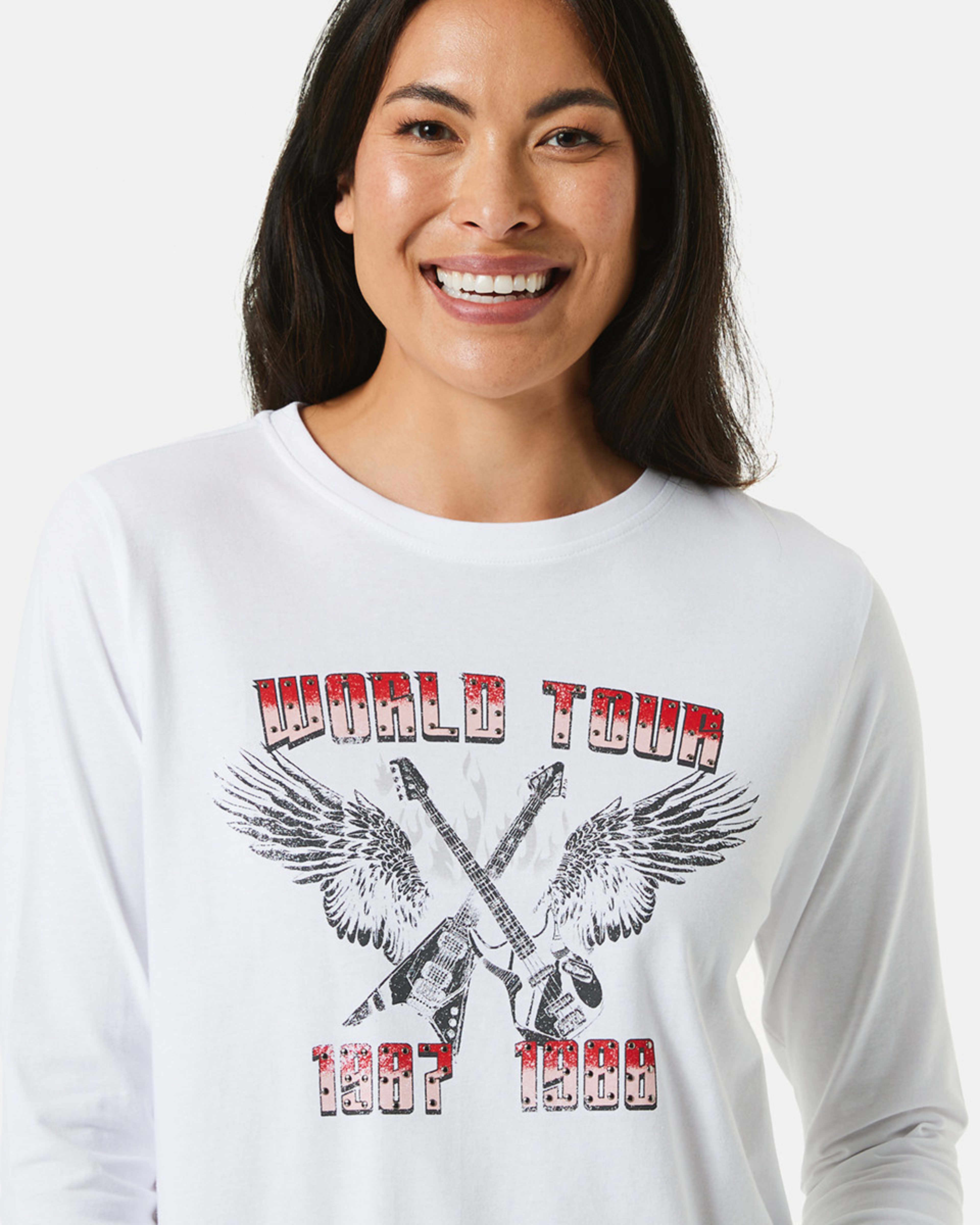 Long Sleeve Swing Print Tshirt Kmart