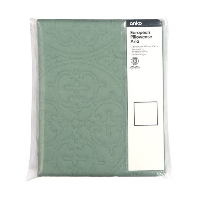 Aria European Pillowcase Sage Kmart