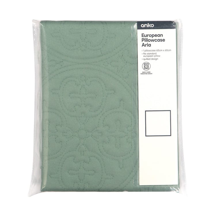Aria European Pillowcase Sage Kmart