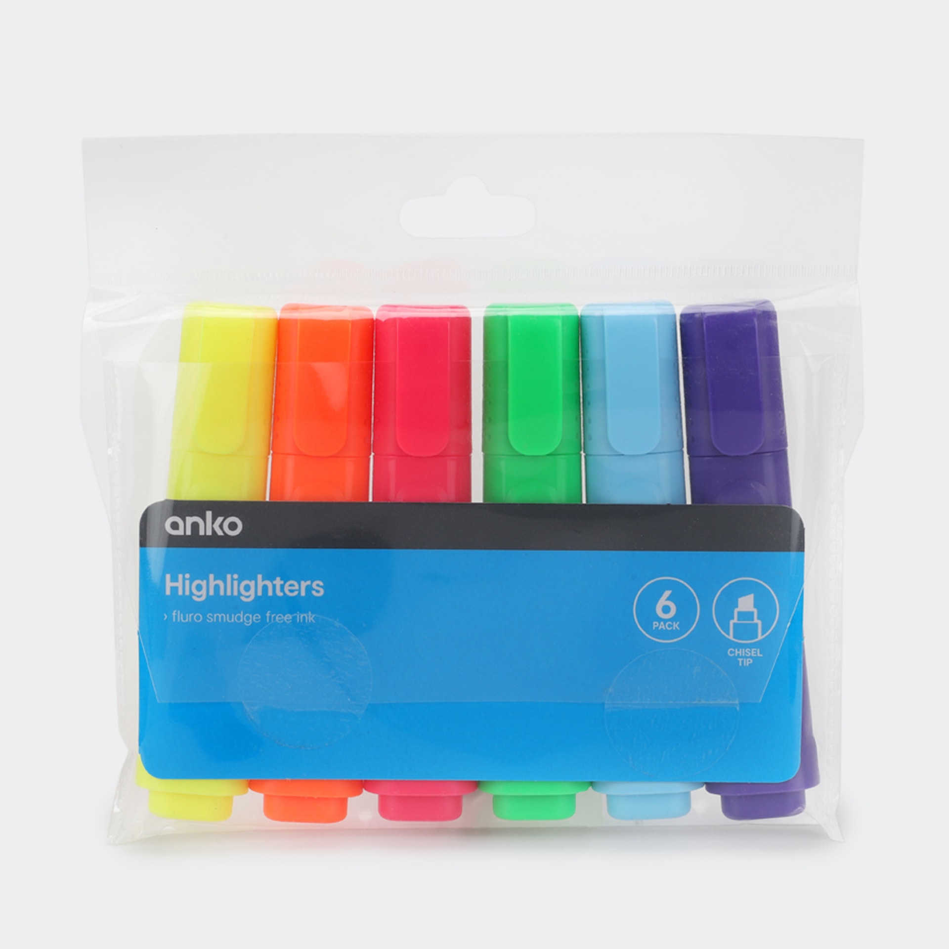 6 Pack Highlighters Neon Kmart