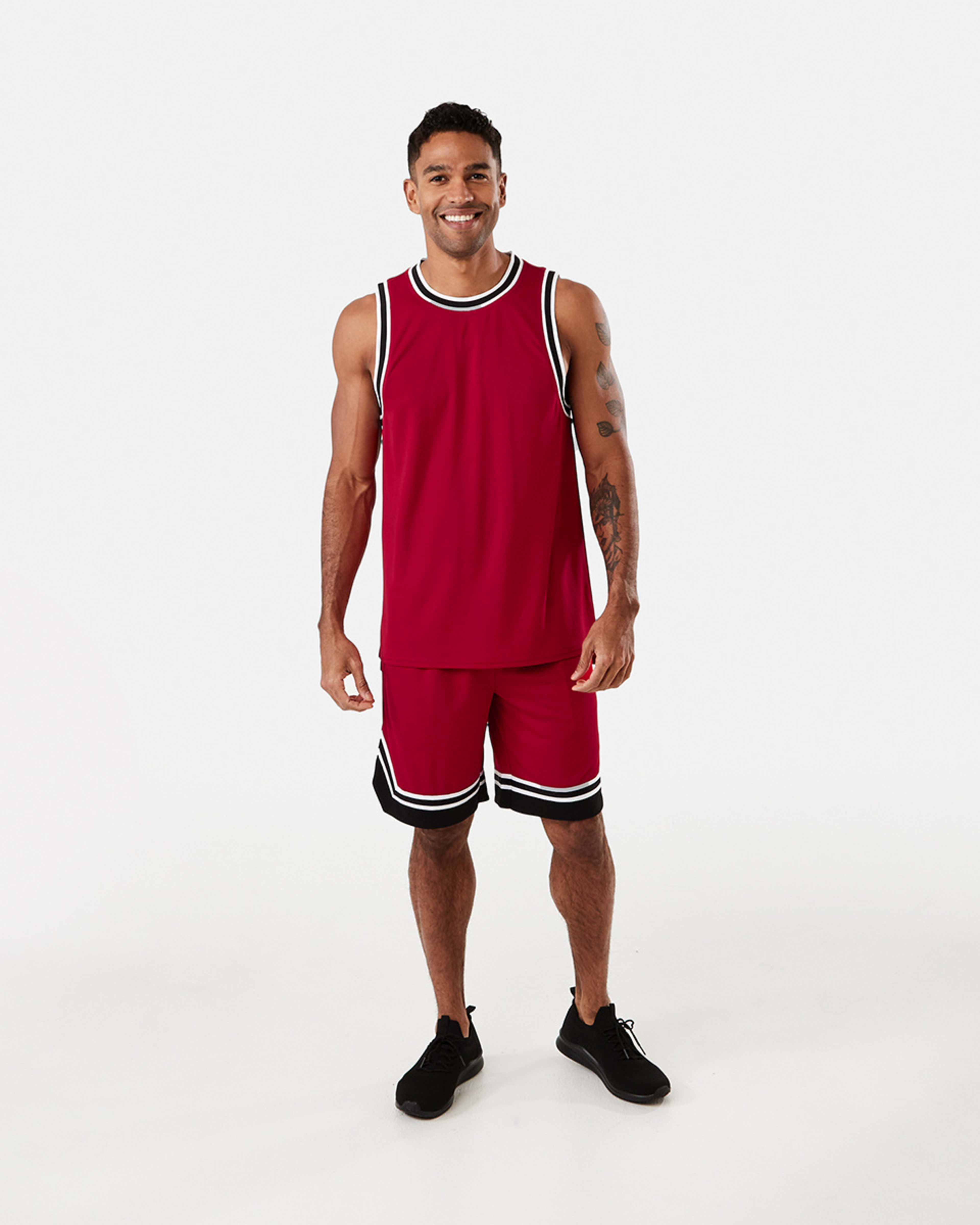 7 Active Mens Basketball Shorts NEON RED, 7 of 7