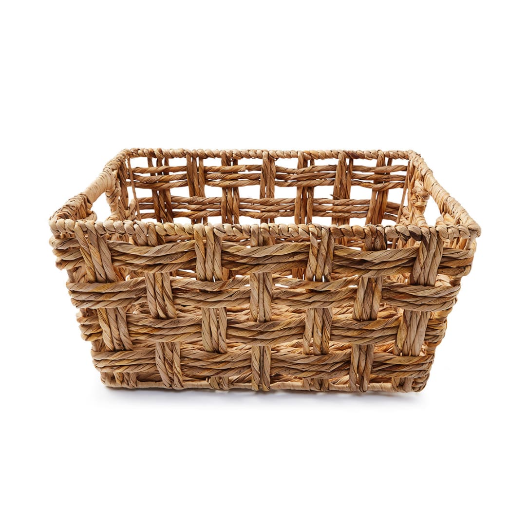 Rectangle Checkered Open Weave Basket Natural Kmart