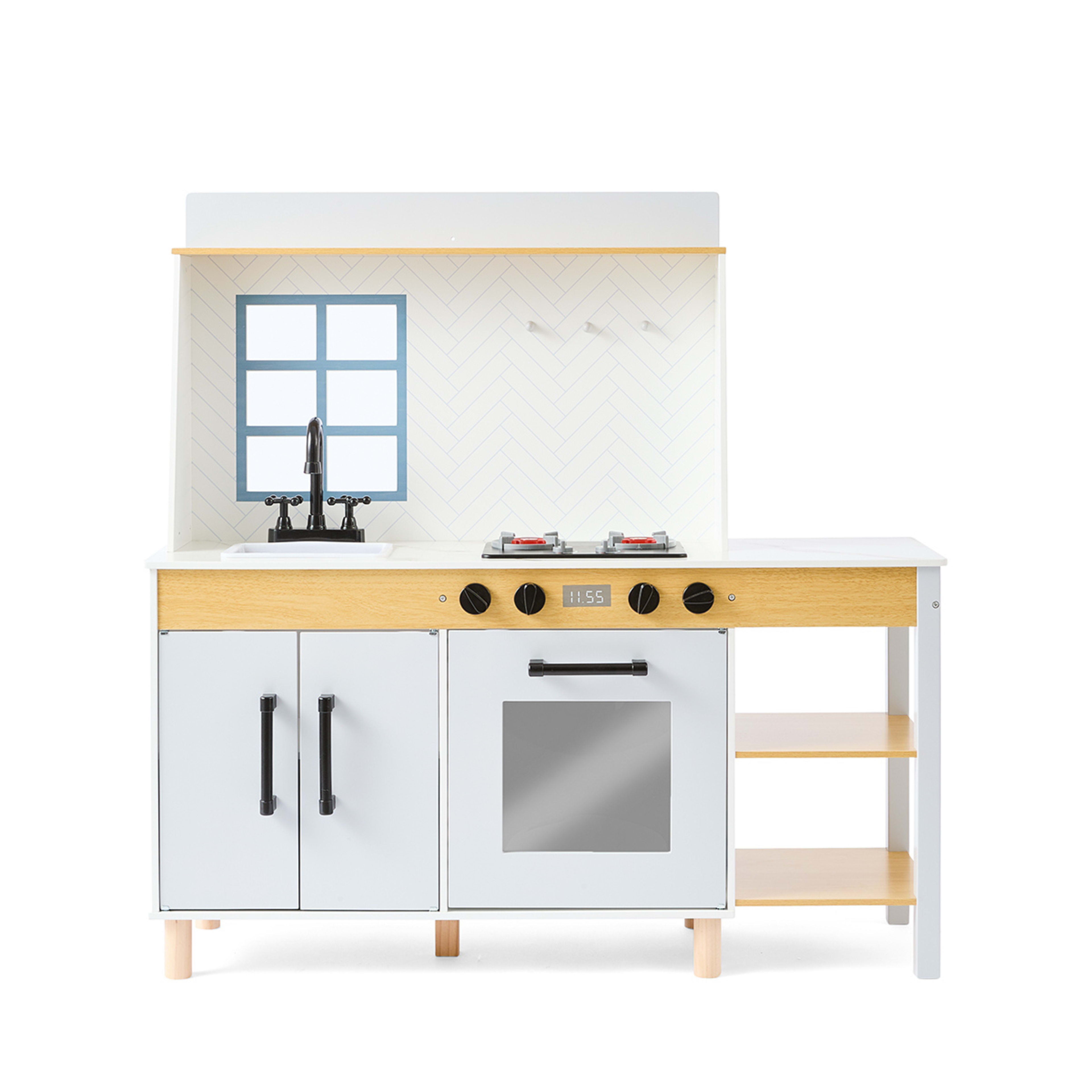 2 Wooden Deluxe Kitchen with Light and Sound Stove Toy, 2 of 10