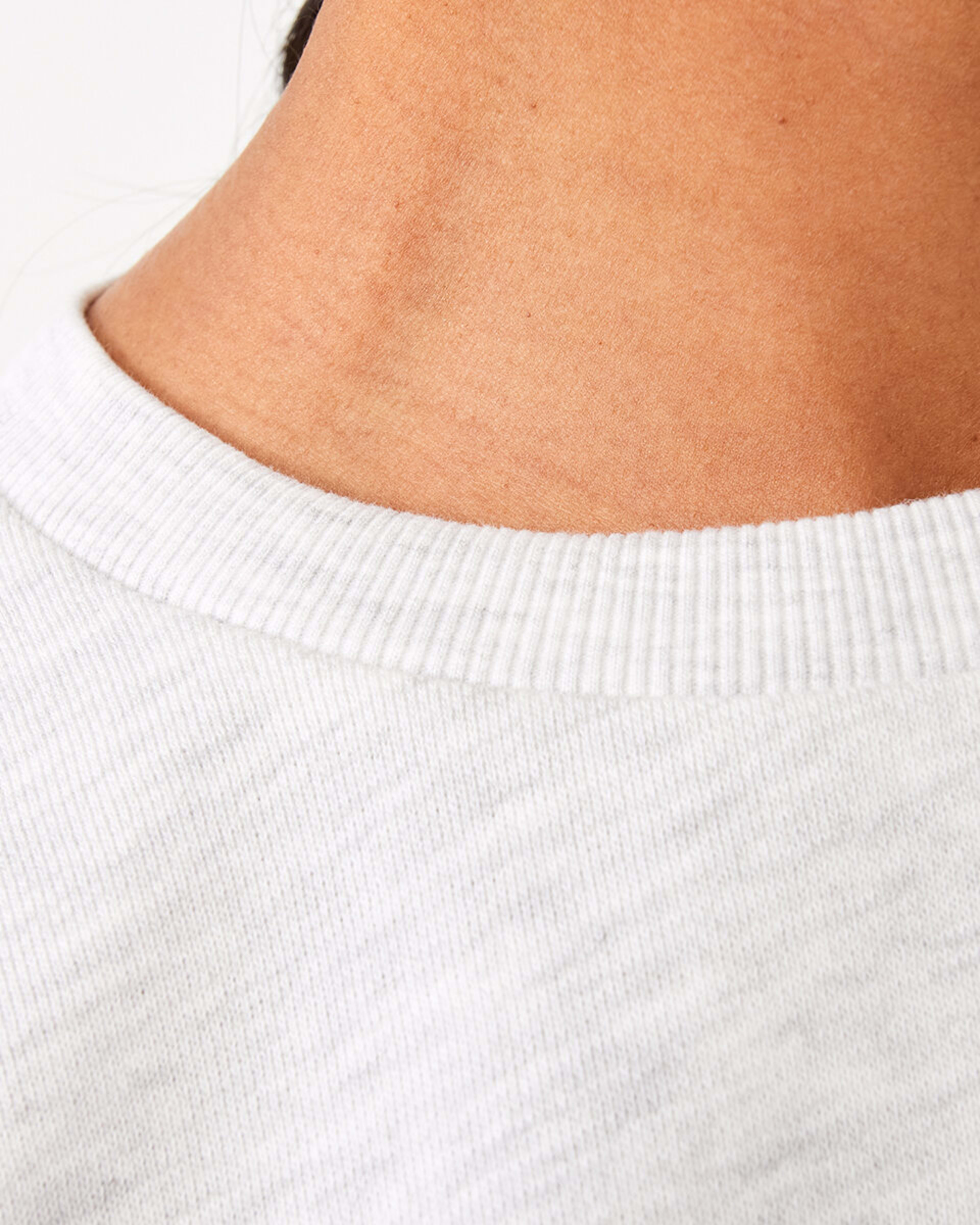 8 Active Womens Cropped Crew Neck Relaxed Sweatshirt White Marl, 8 of 10