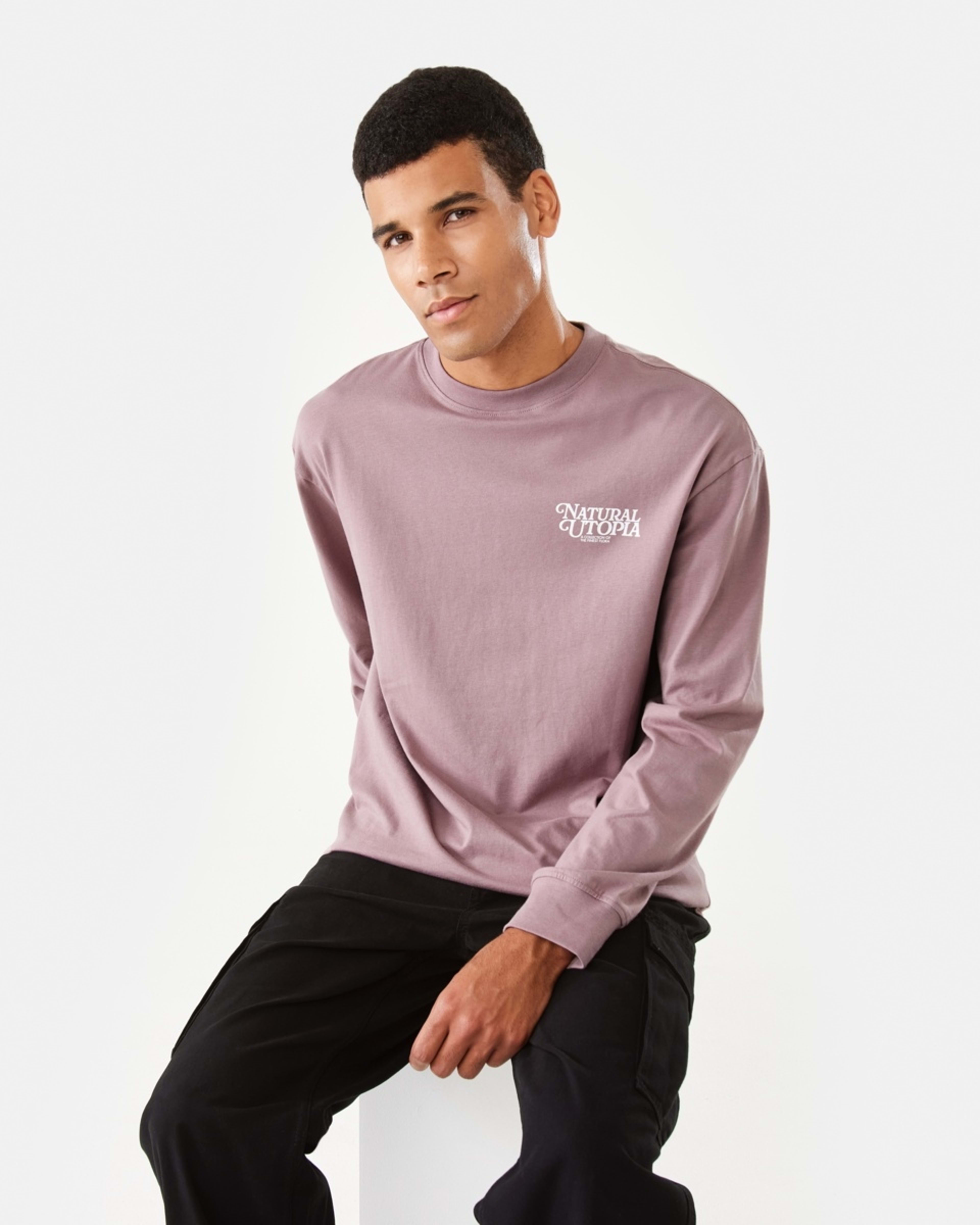 8 Long Sleeve Oversized Graphic T-shirt Pur Hther, 8 of 10