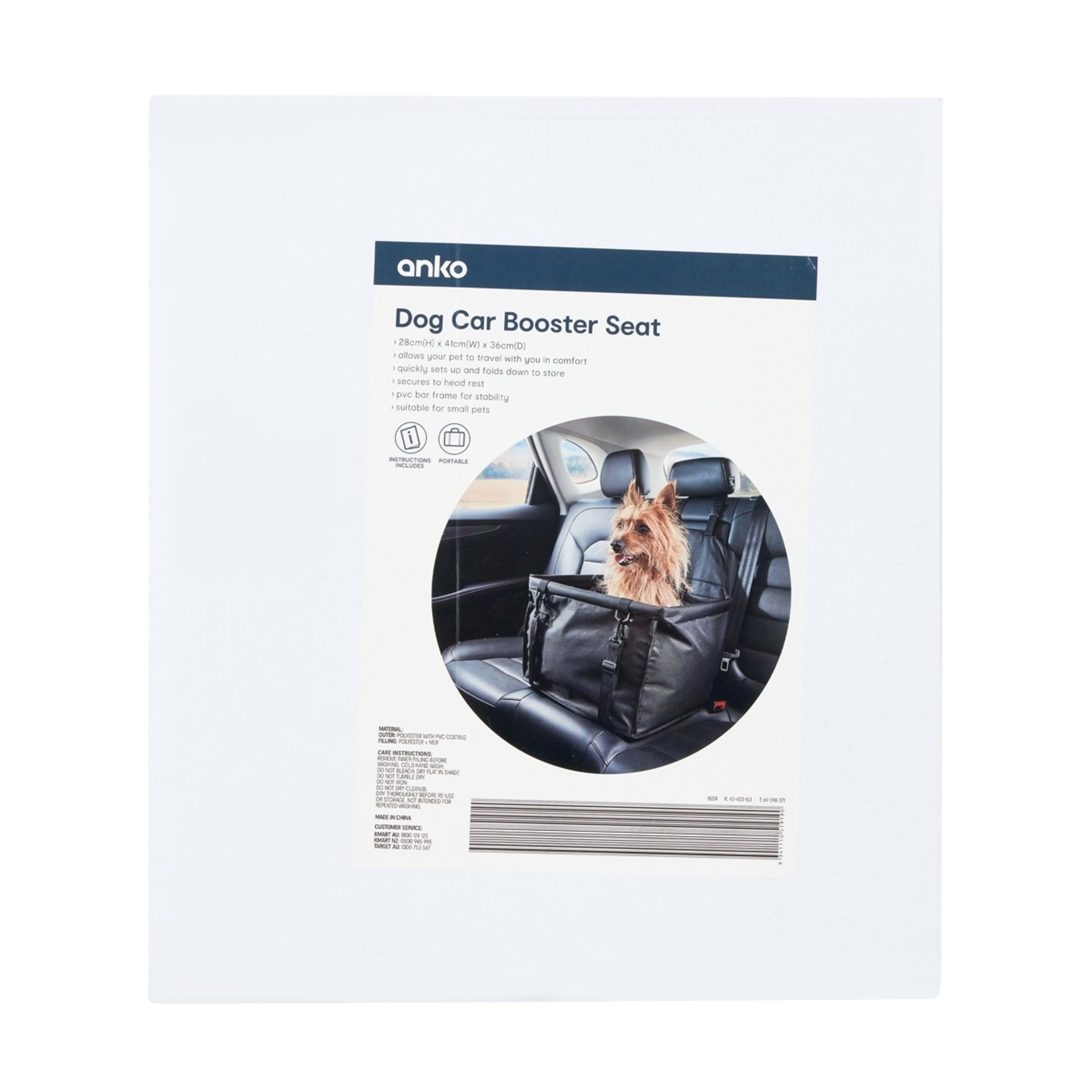 Dog Car Booster Seat Black Kmart NZ