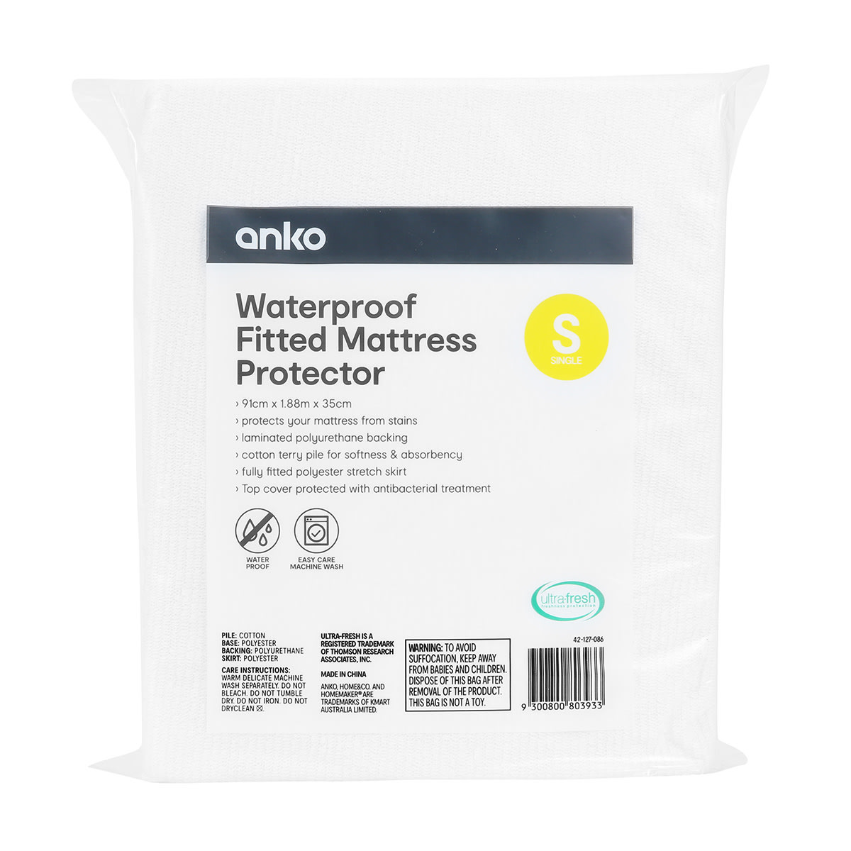 single bed waterproof mattress protector kmart