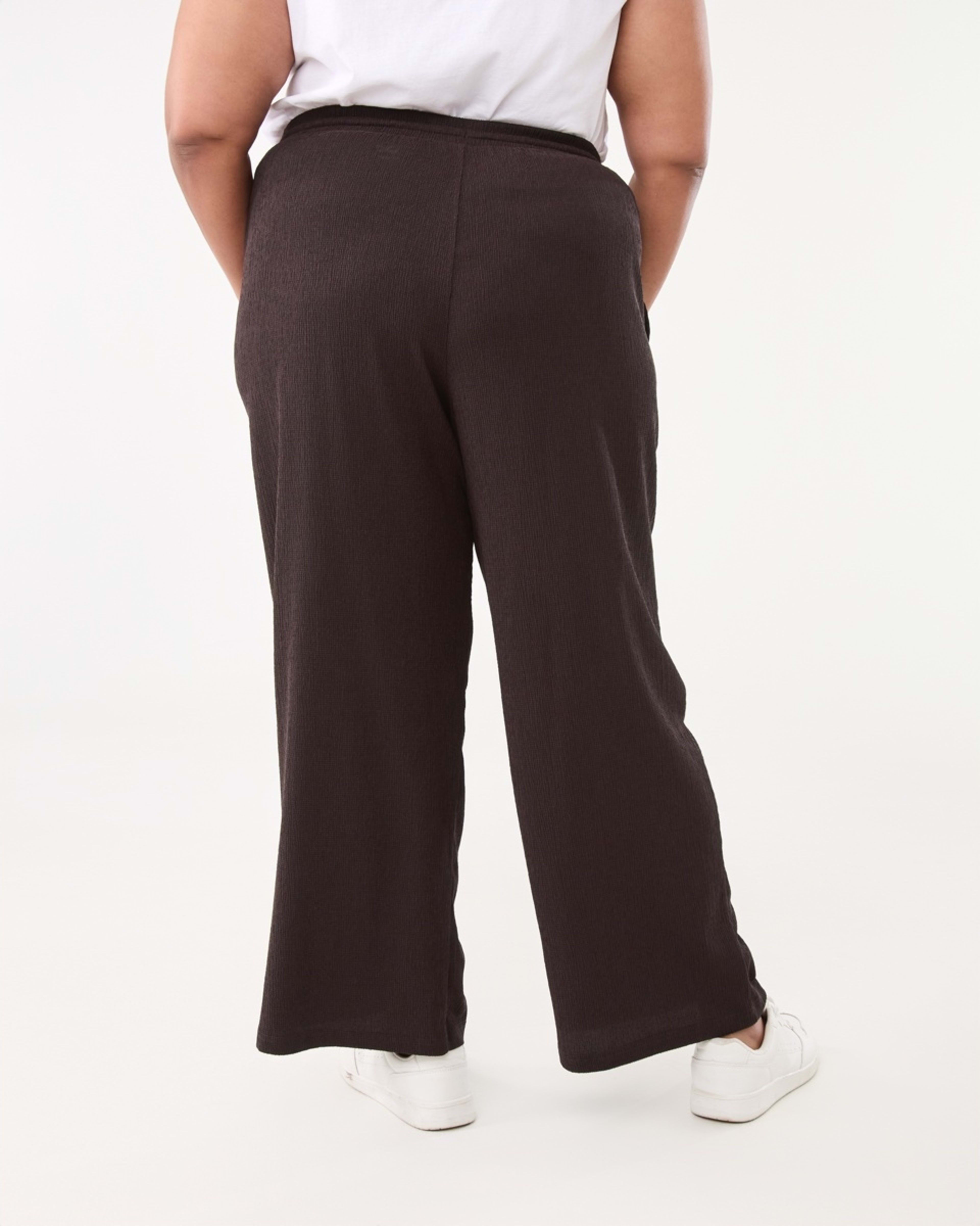 3 Curve Textured Wide Leg Pants Choc Plum, 3 of 5
