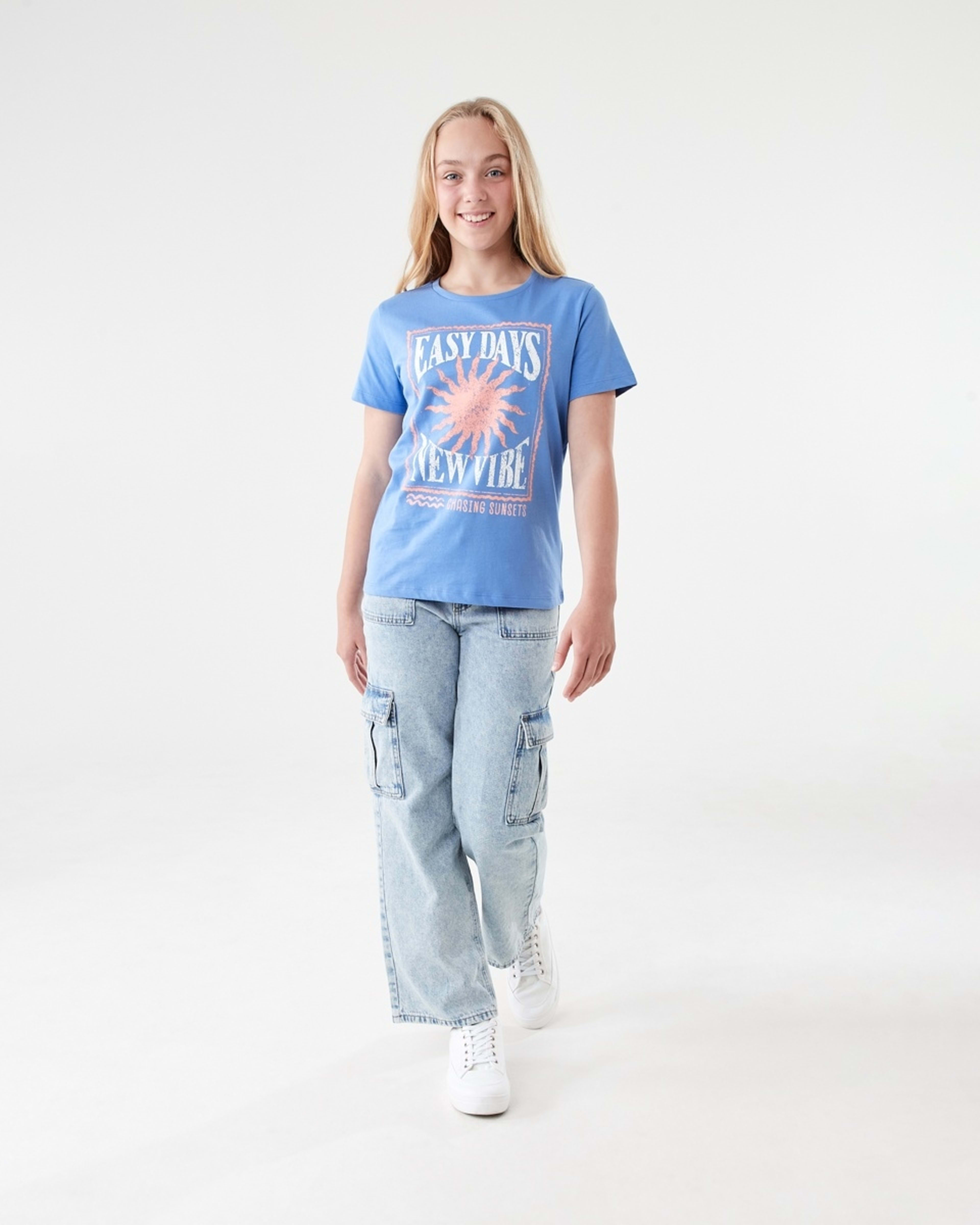 5 Short Sleeve Print T-shirt EASY DAYS NEW VIBE BLUE, 5 of 6