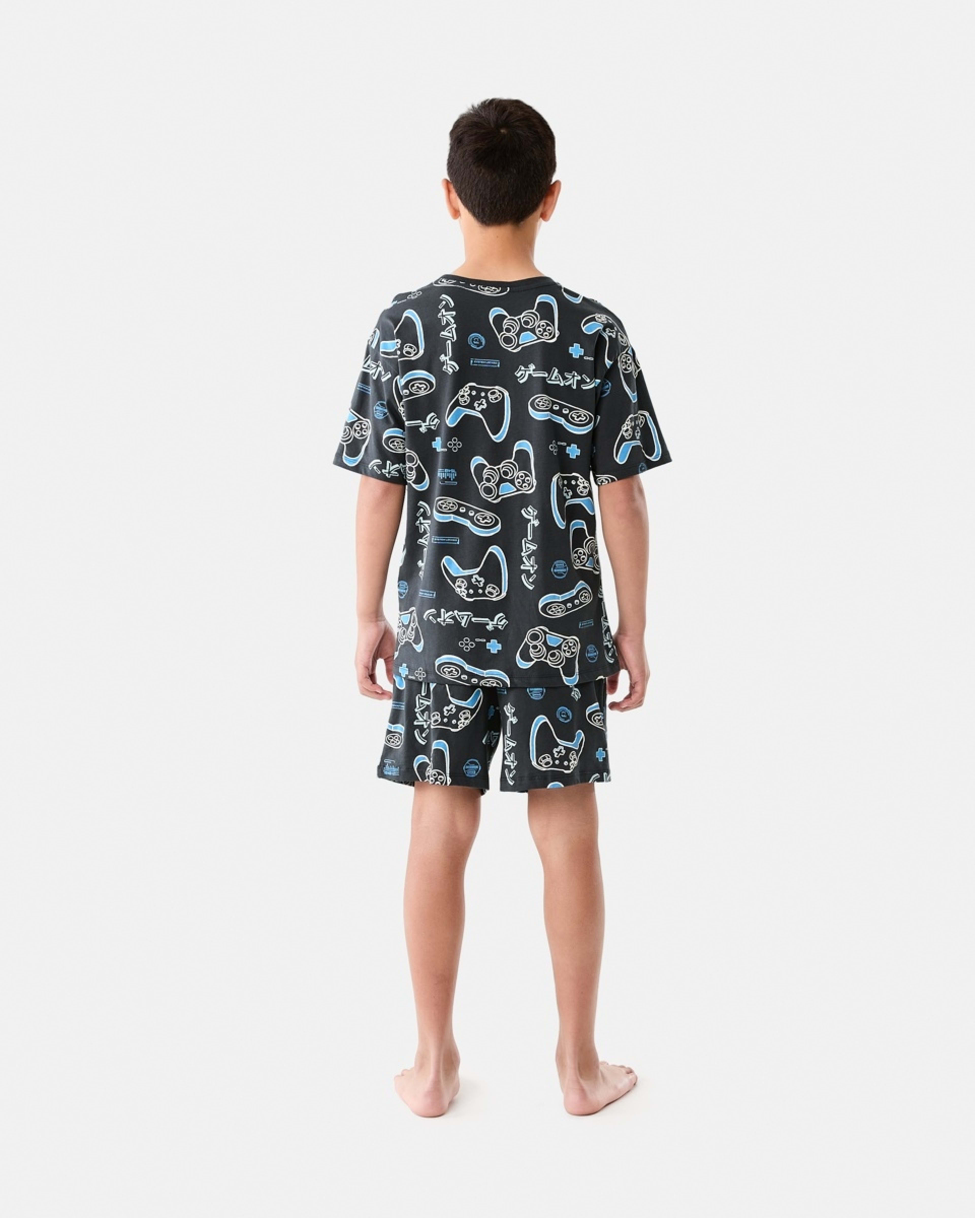 8 Short Sleeve Jersey Pyjama Set GREY GAMING, 8 of 10
