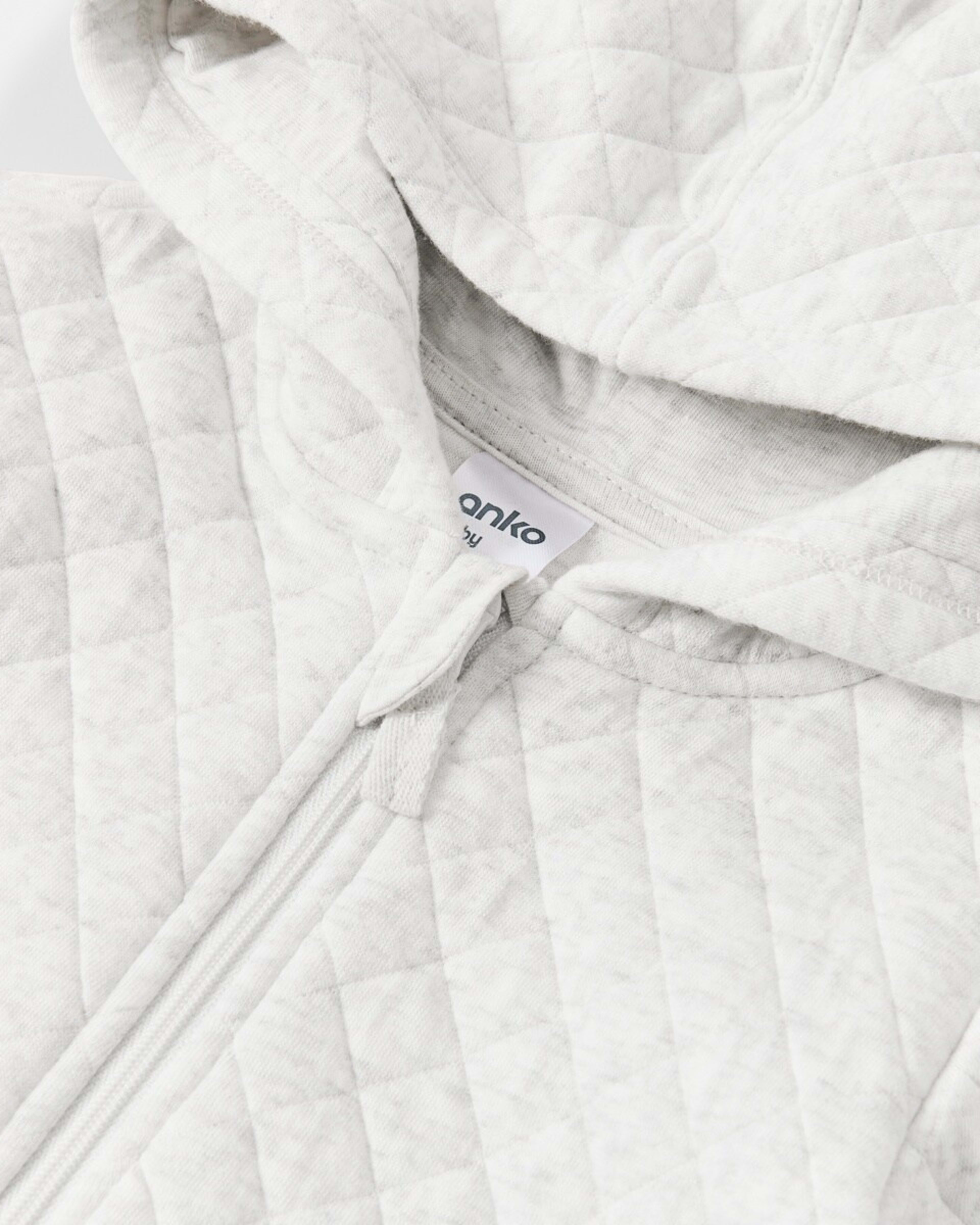 3 Quilted Pramsuit White Marle, 3 of 3