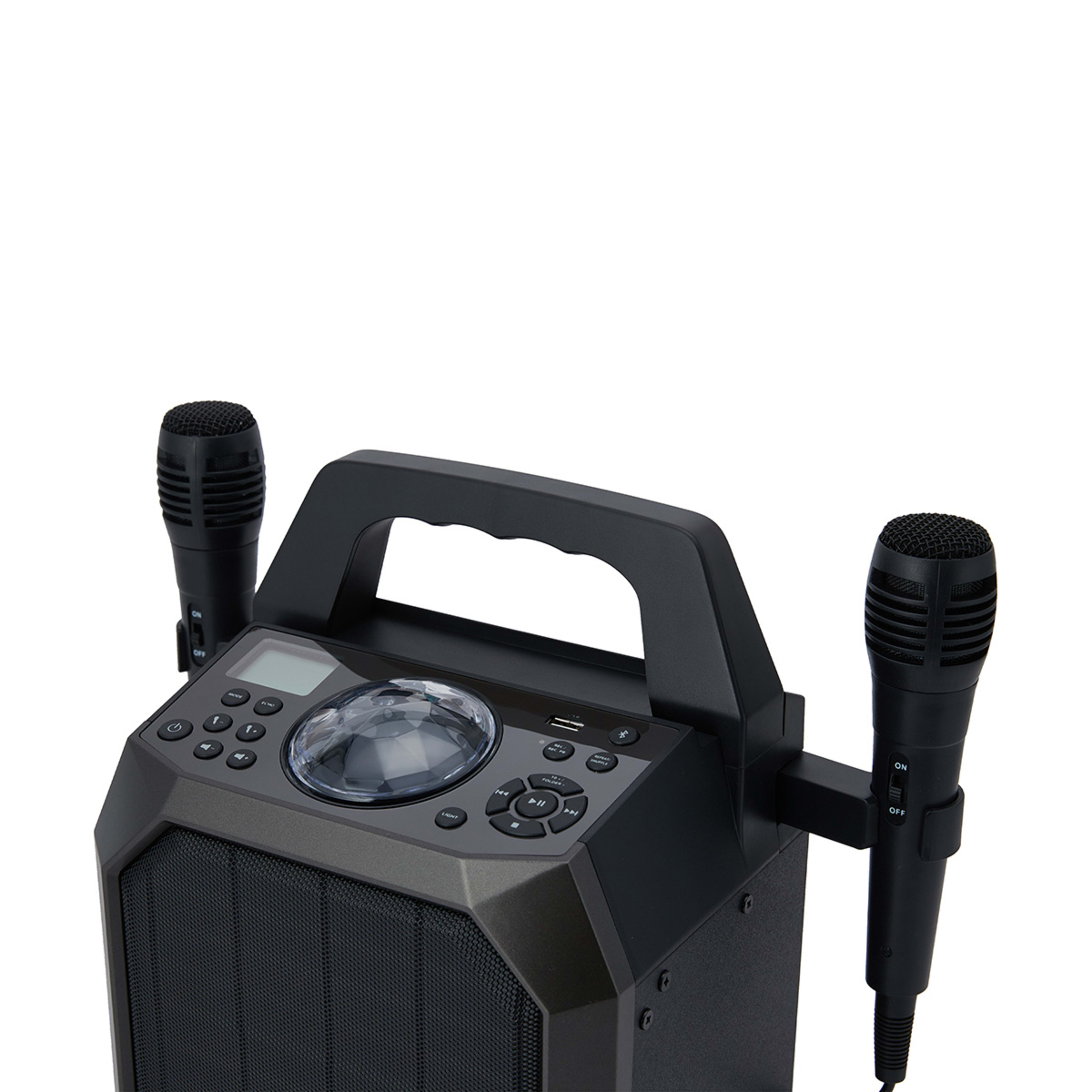 Karaoke Party Speaker with LED Lights and 2 Microphones Kmart