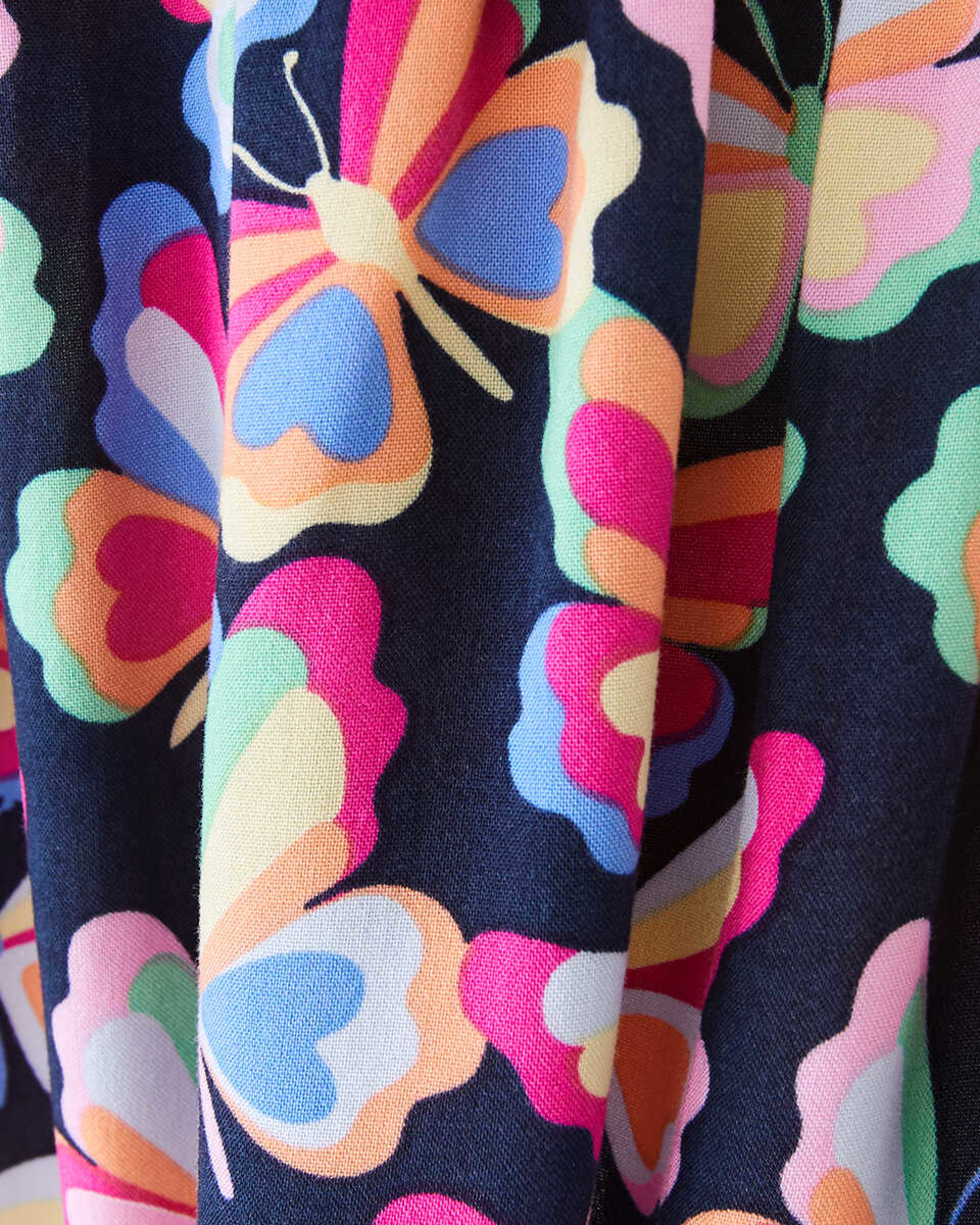 5 Print Viscose Dress Blu Bfly, 5 of 9