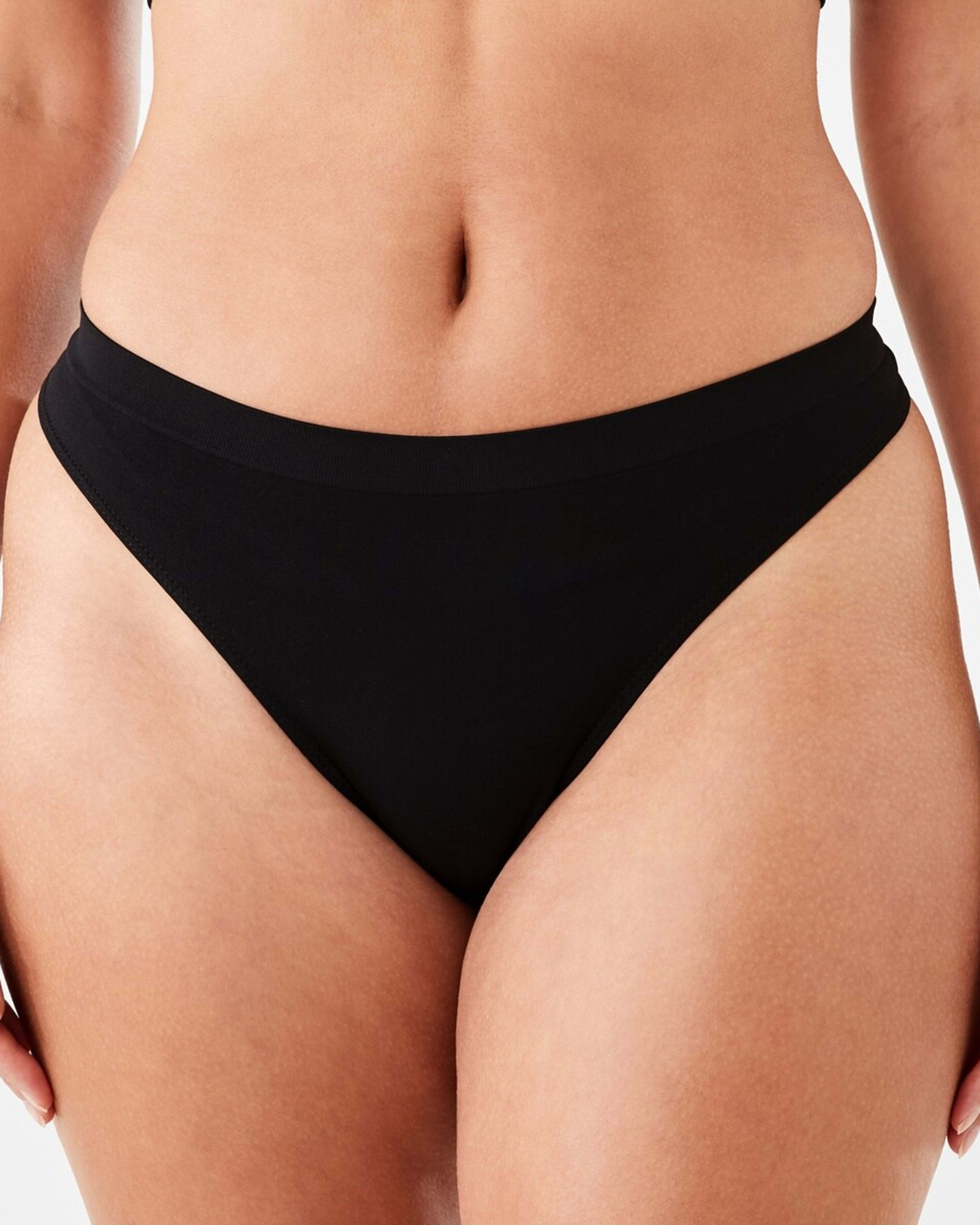 1 Ultra Smooth Seamfree G-String Briefs BLACK, 1 of 6