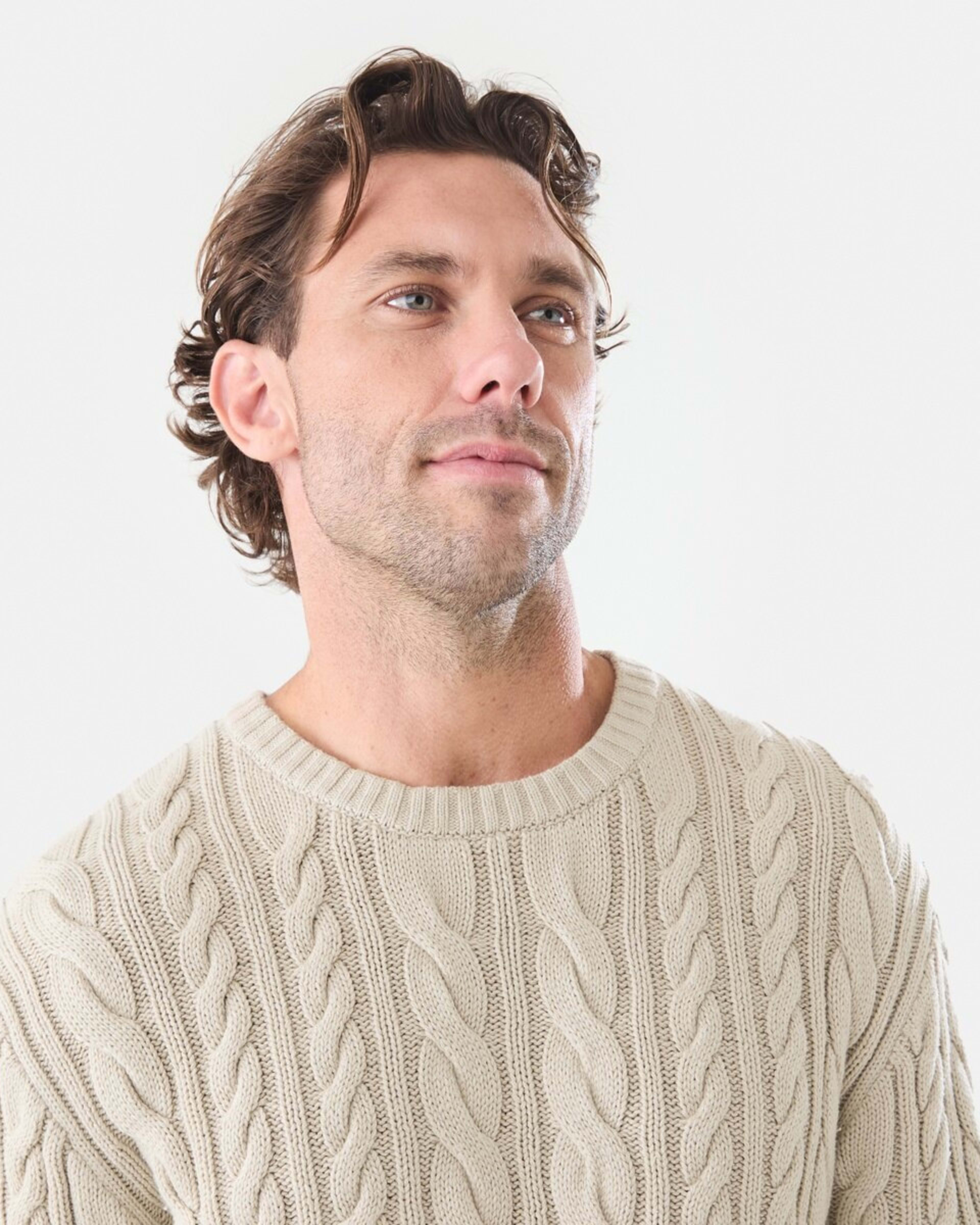 4 Cable Knit Jumper String Beige, 4 of 5