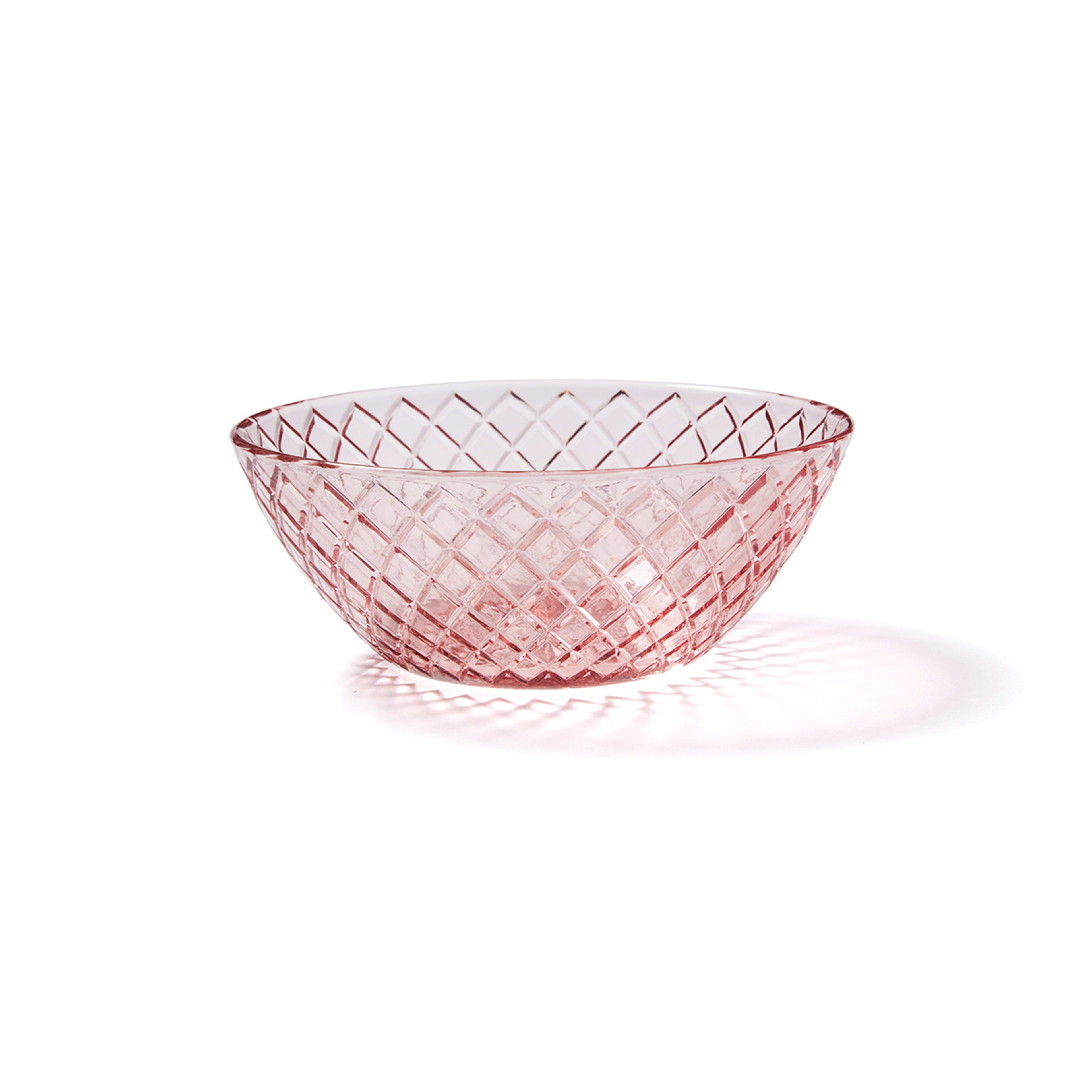 4 Pack Pink Embossed Glass Bowls Kmart
