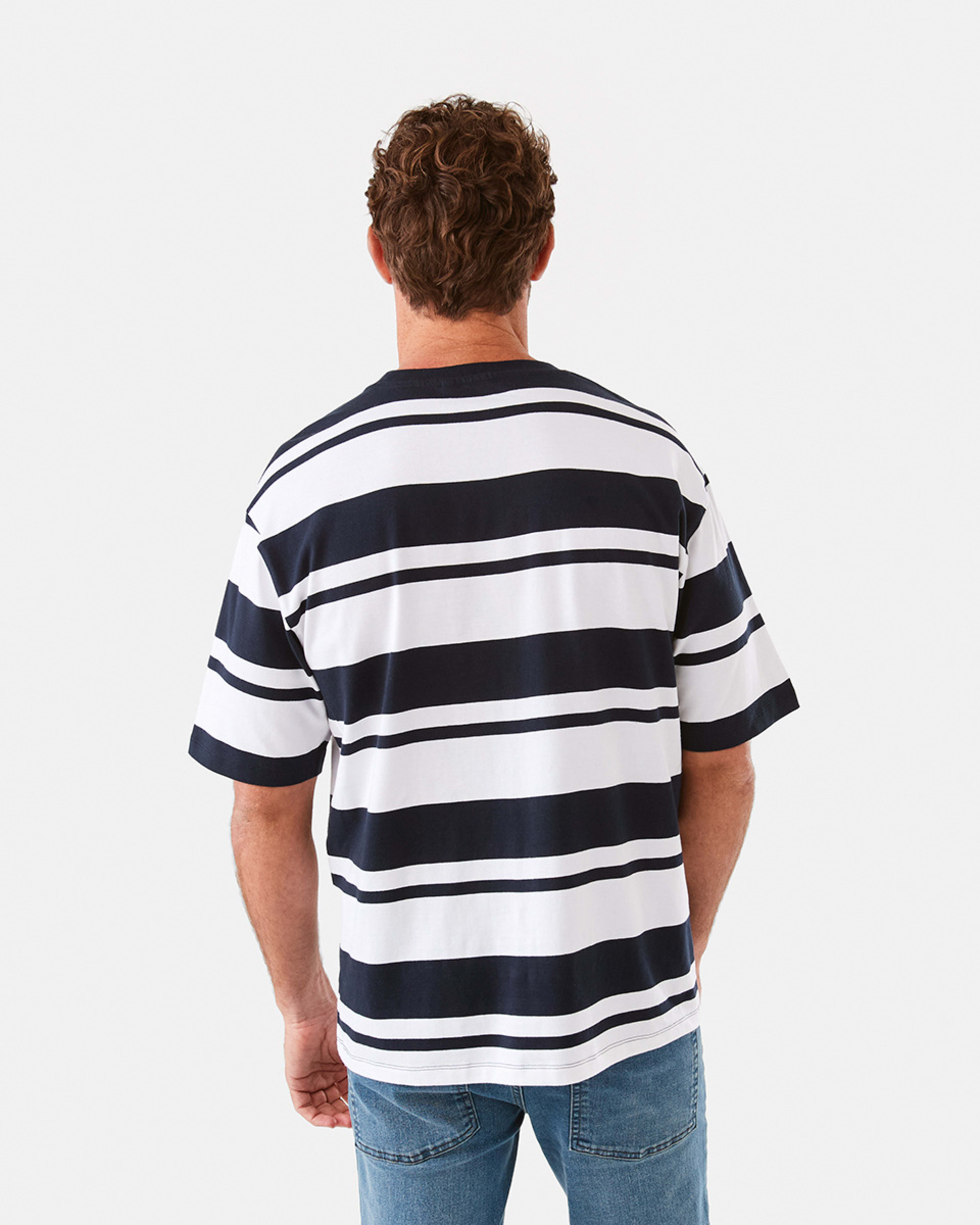 3 Oversized Striped T-Shirt Nvy Strp, 3 of 6