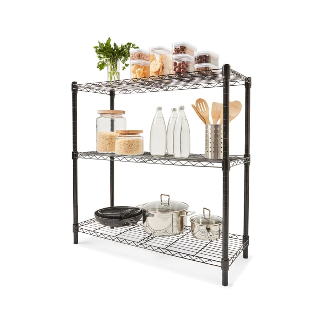 3 Tier Black Shelving Set Kmart