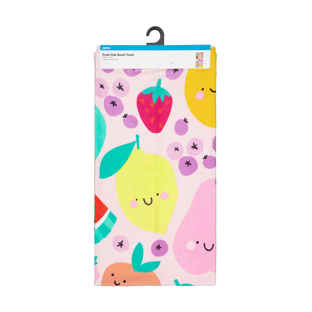 Cotton Velour Kids Beach Towel Fruits Kmart