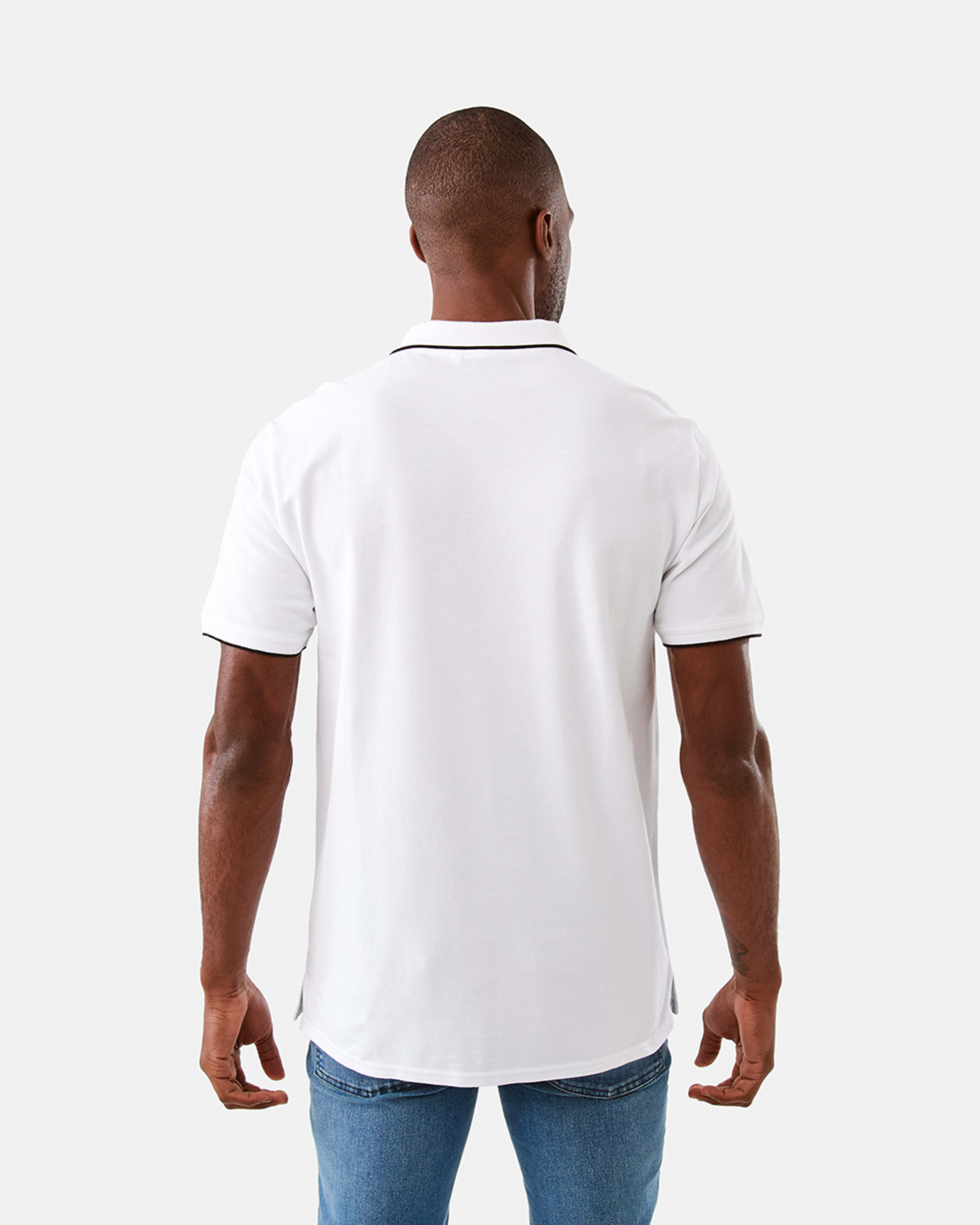 3 Tipped Pique Polo Shirt White, 3 of 7