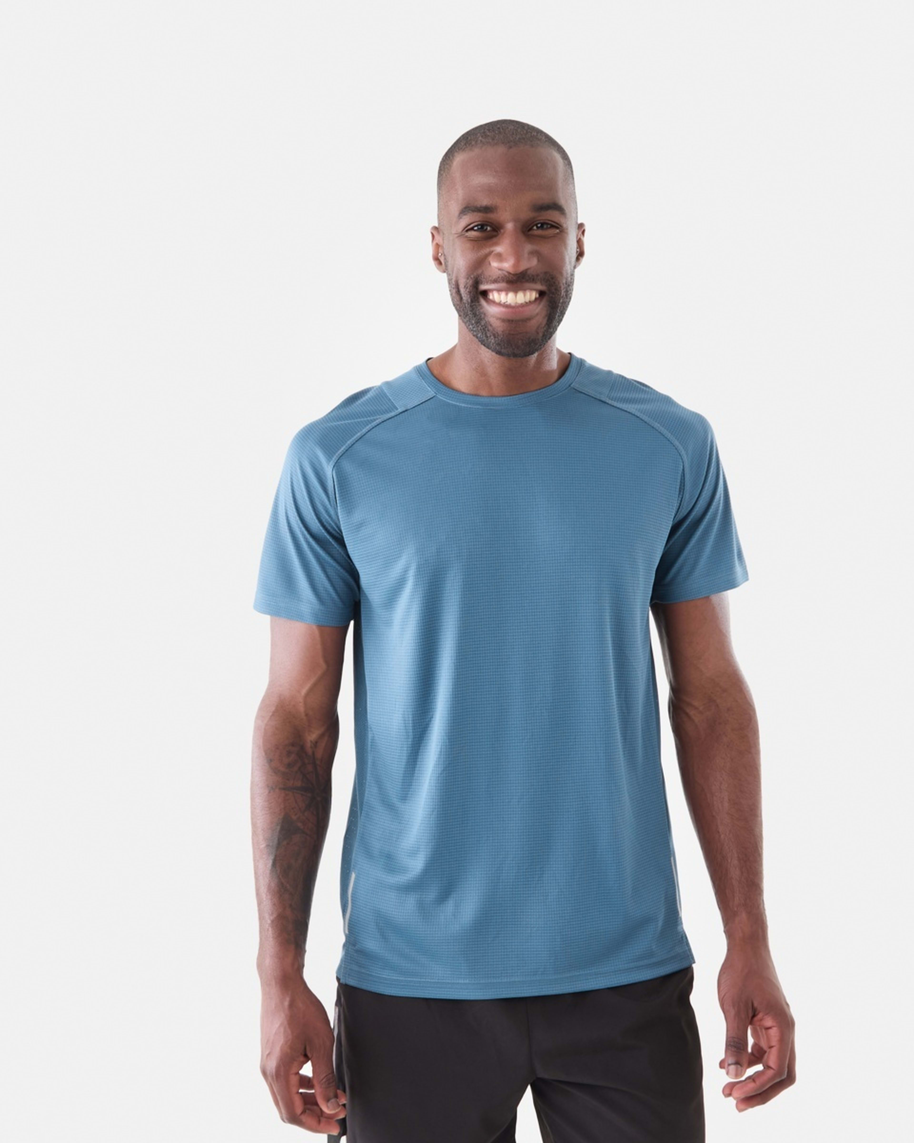 1 Active Mens Performance T-shirt Blu Wwood, 1 of 7
