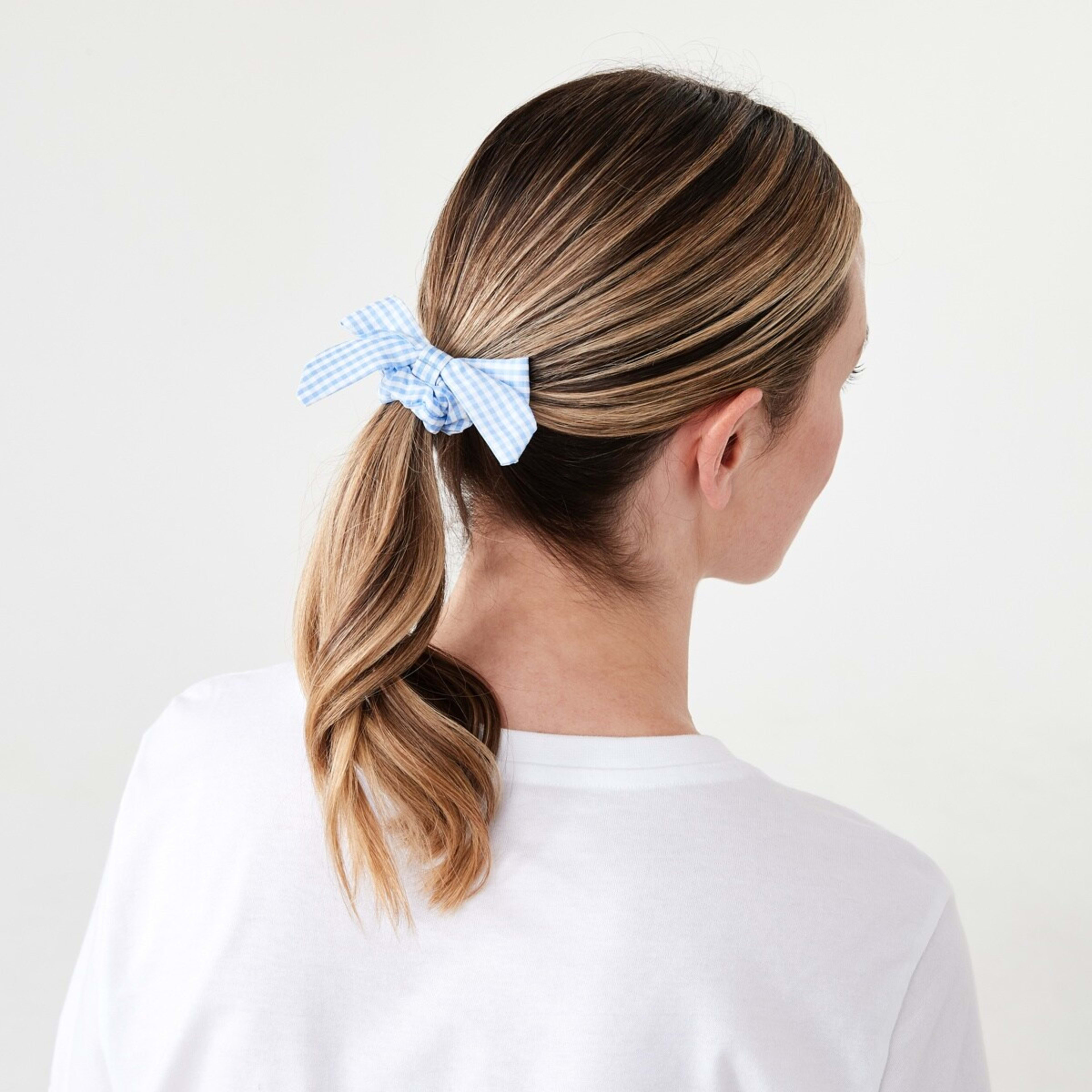 4 3 Pack Bow Hair Scrunchies - Blue, 4 of 5