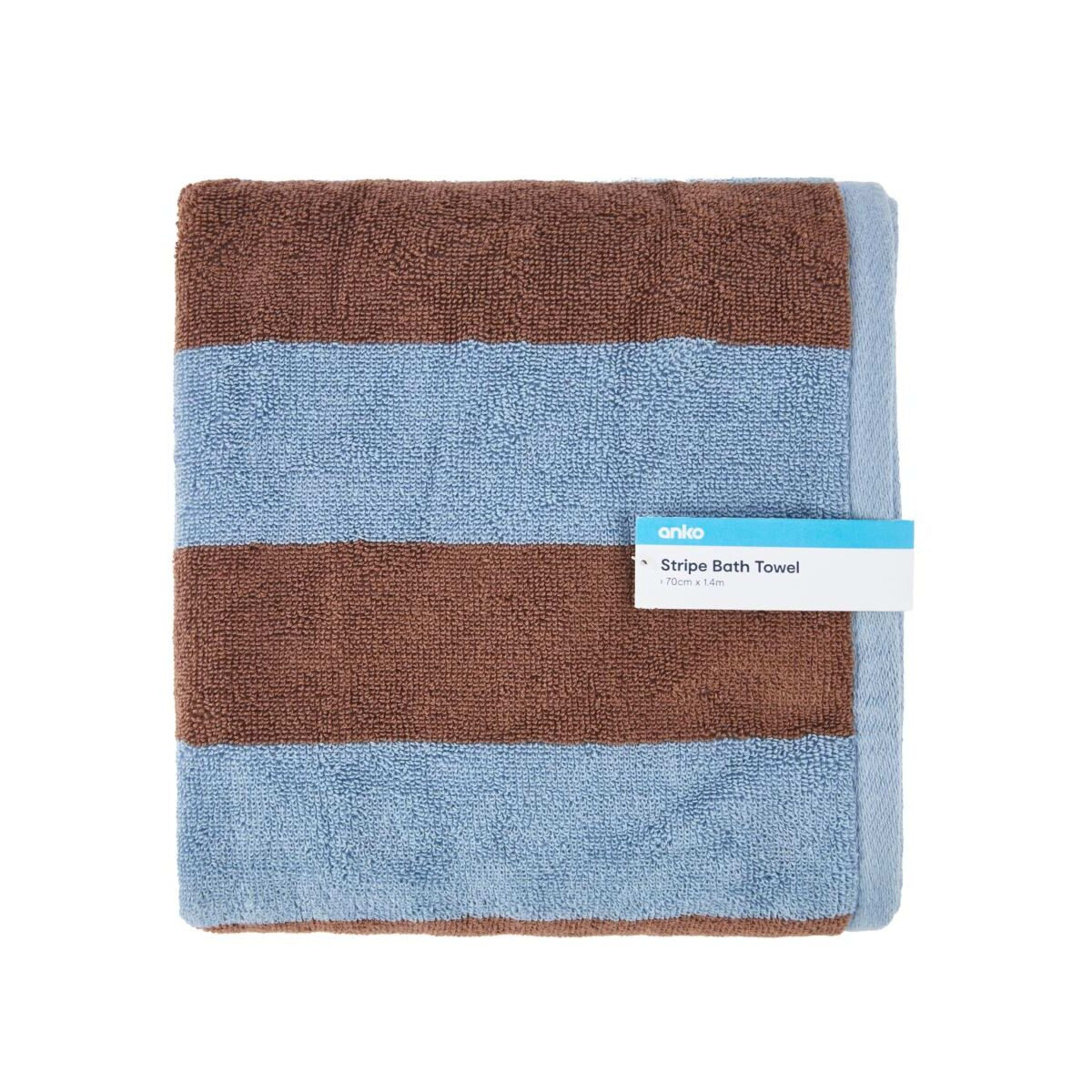 5 Stripe Cotton Bath Towel - Brown, 5 of 5
