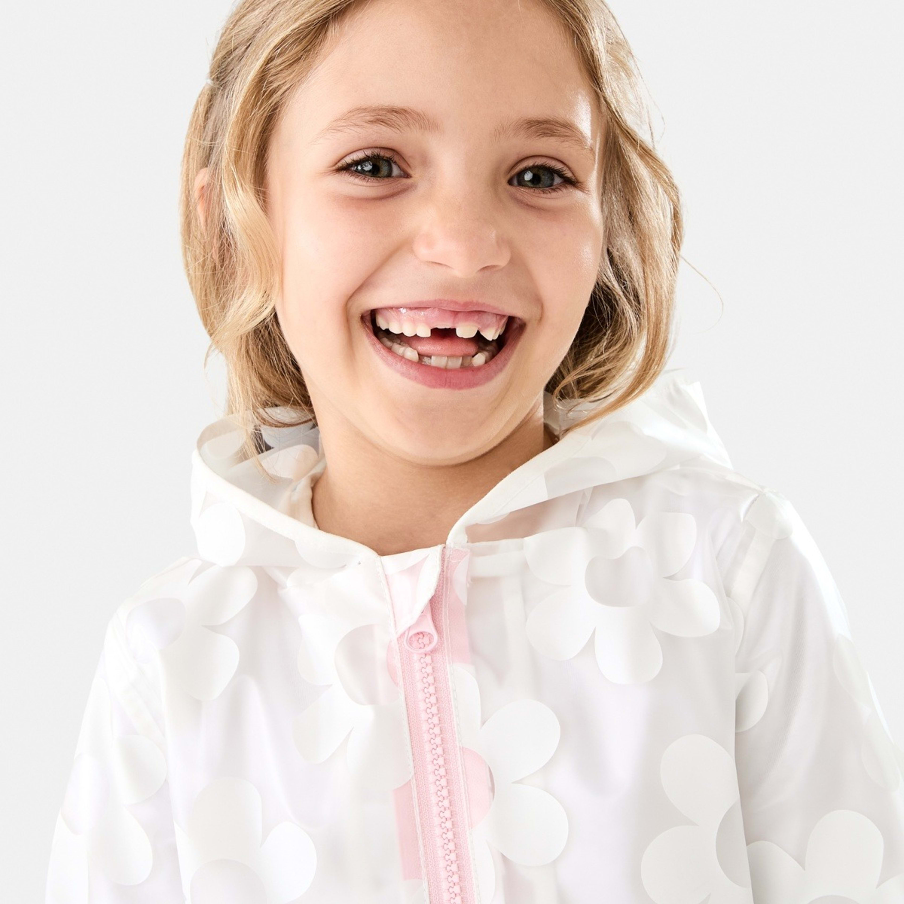 4 Print Rain Jacket Cocreation Flower White, 4 of 10