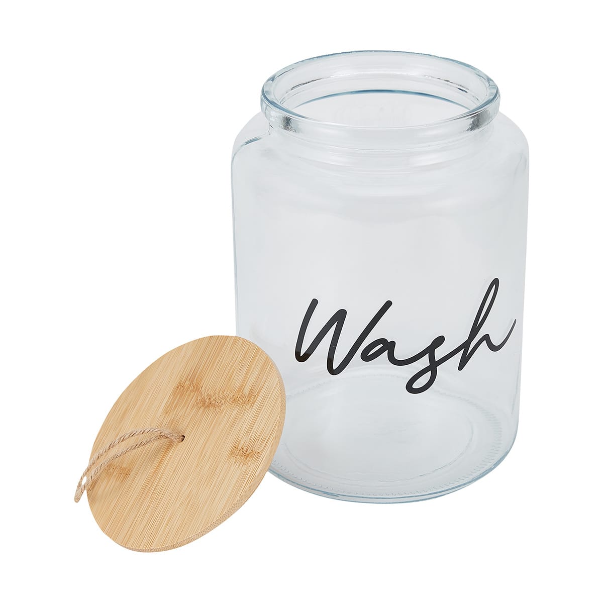 4.4L Glass Wash Jar with Bamboo Lid Kmart