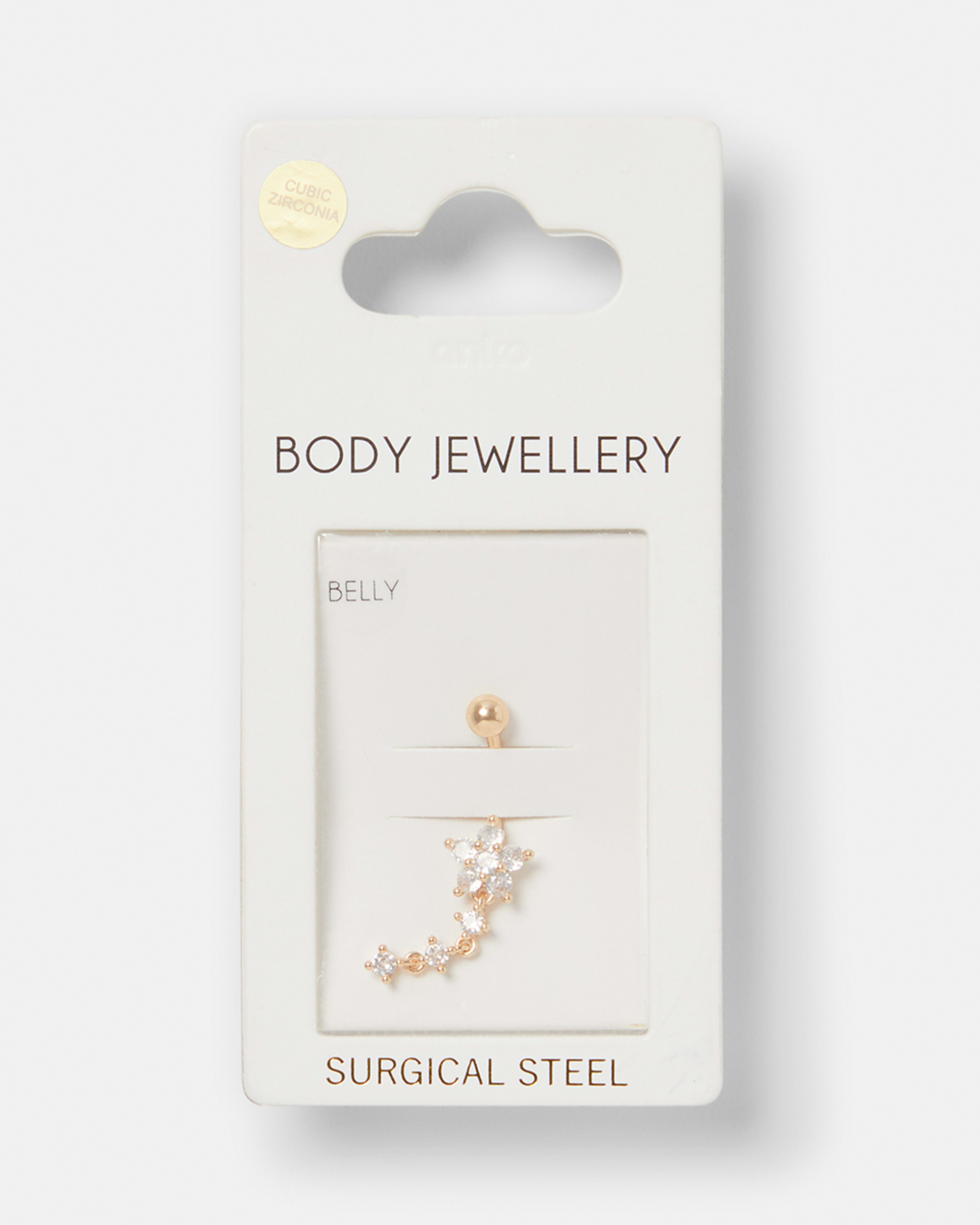 Surgical Steel Flower Belly Ring Gold Tone Kmart