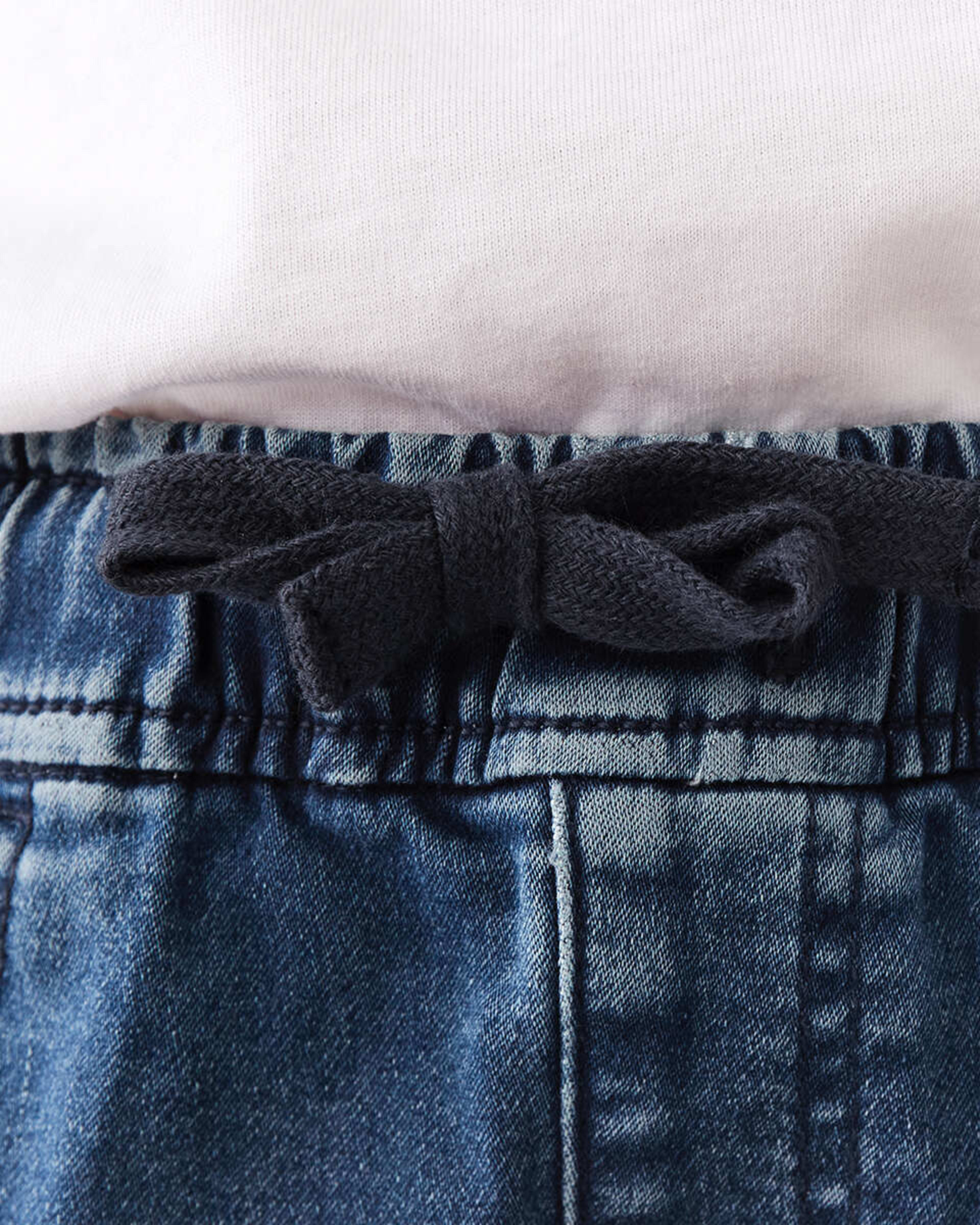 3 Knit Denim Shorts Mid Wash, 3 of 7
