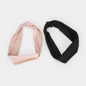 2 Pack Soft Mixed Headband - Black and Pink