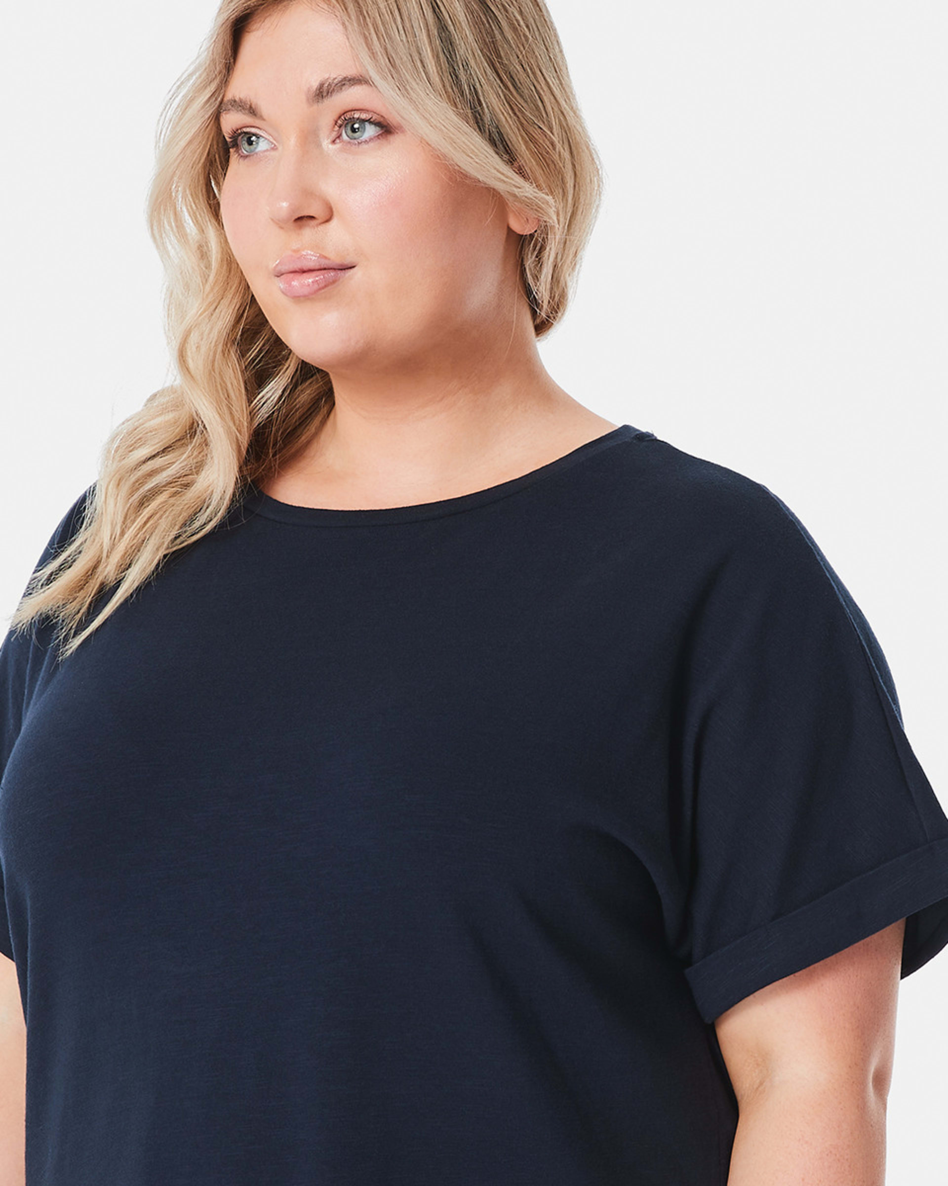 4 Curve Short Sleeve Longline Slub T-shirt SKY CAPTAIN, 4 of 8