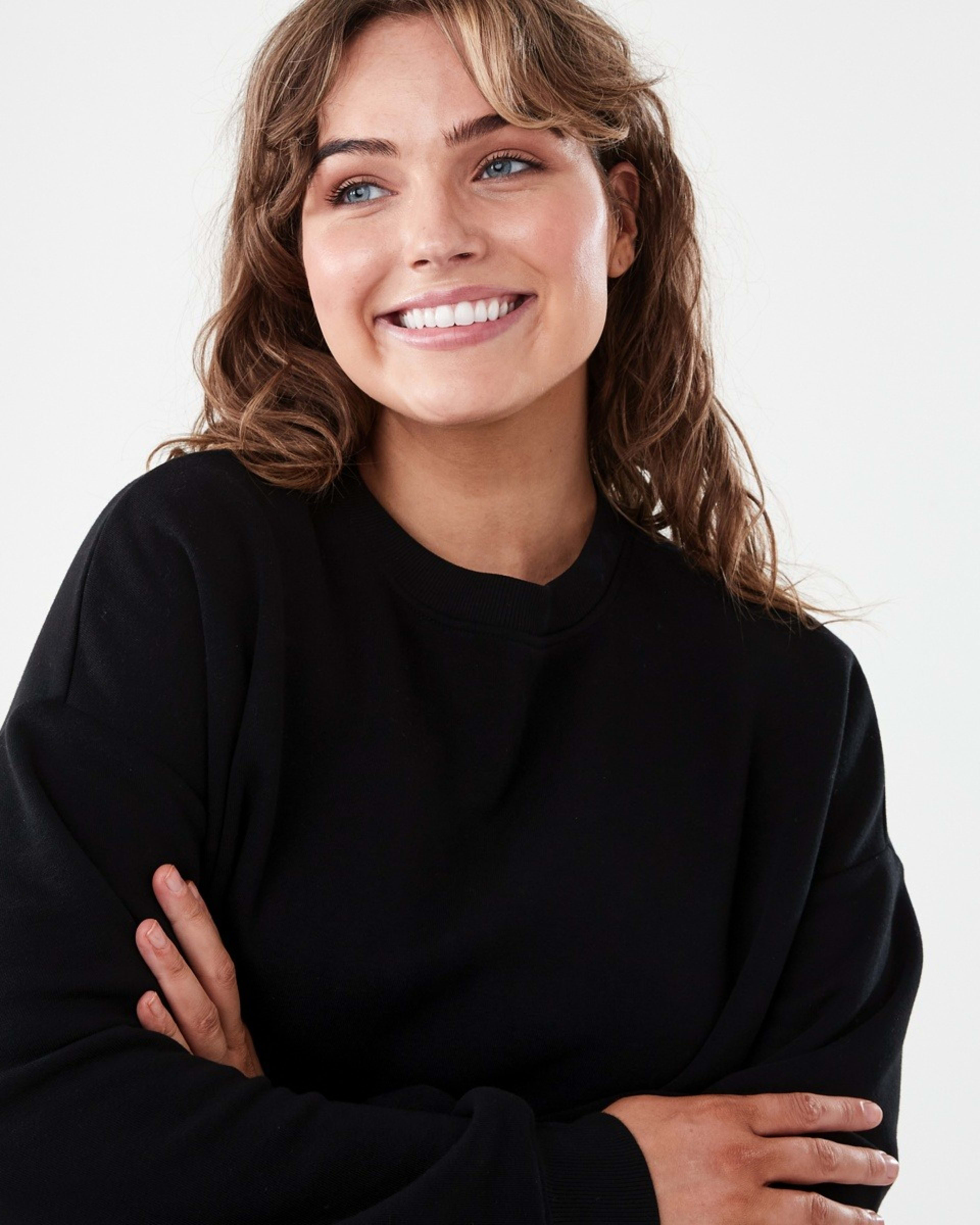 4 Oversized Crew Neck Sweatshirt Black, 4 of 6