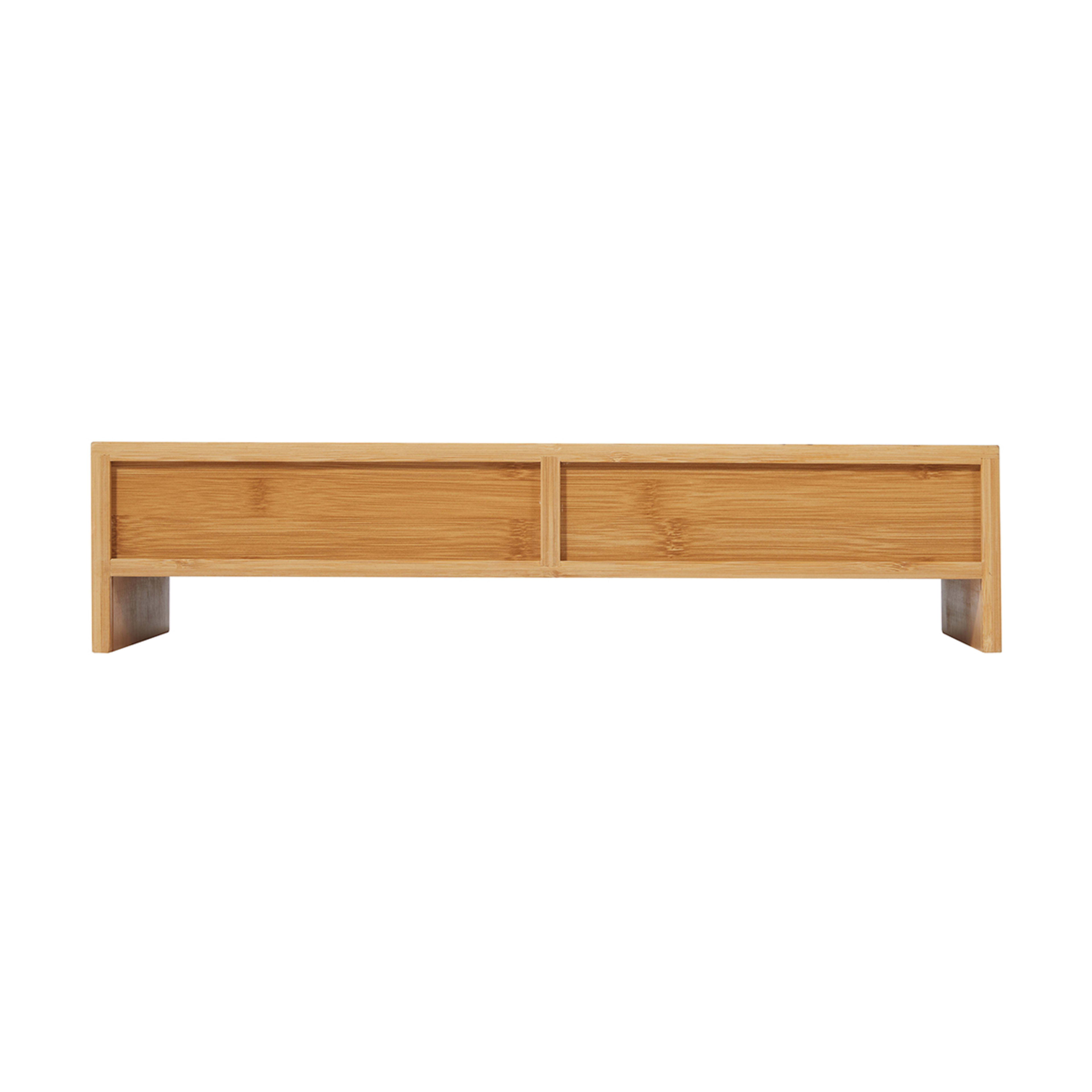 Bamboo Monitor Stand with Drawers Kmart