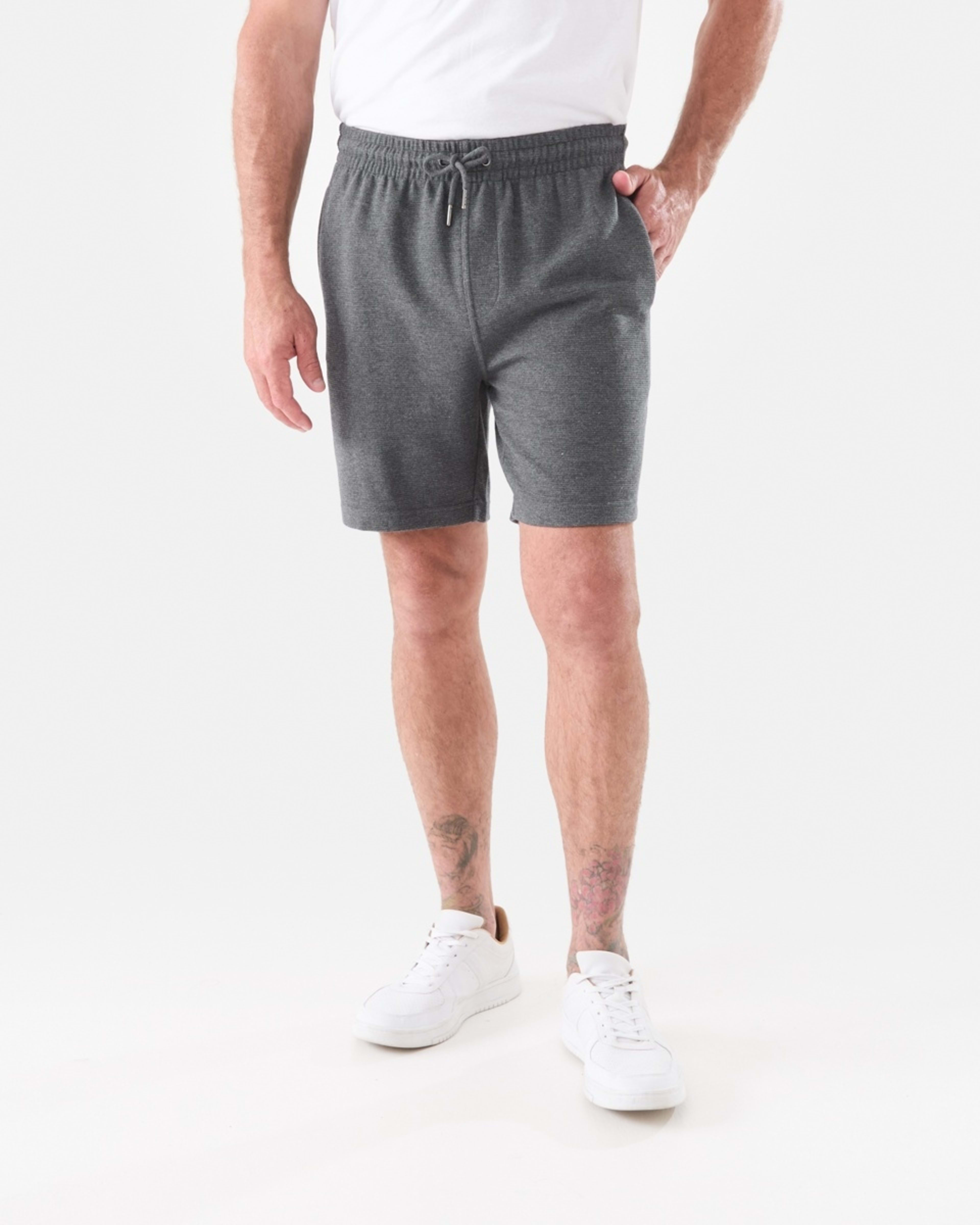 5 Textured Fleece Shorts MARLE GREY, 5 of 5