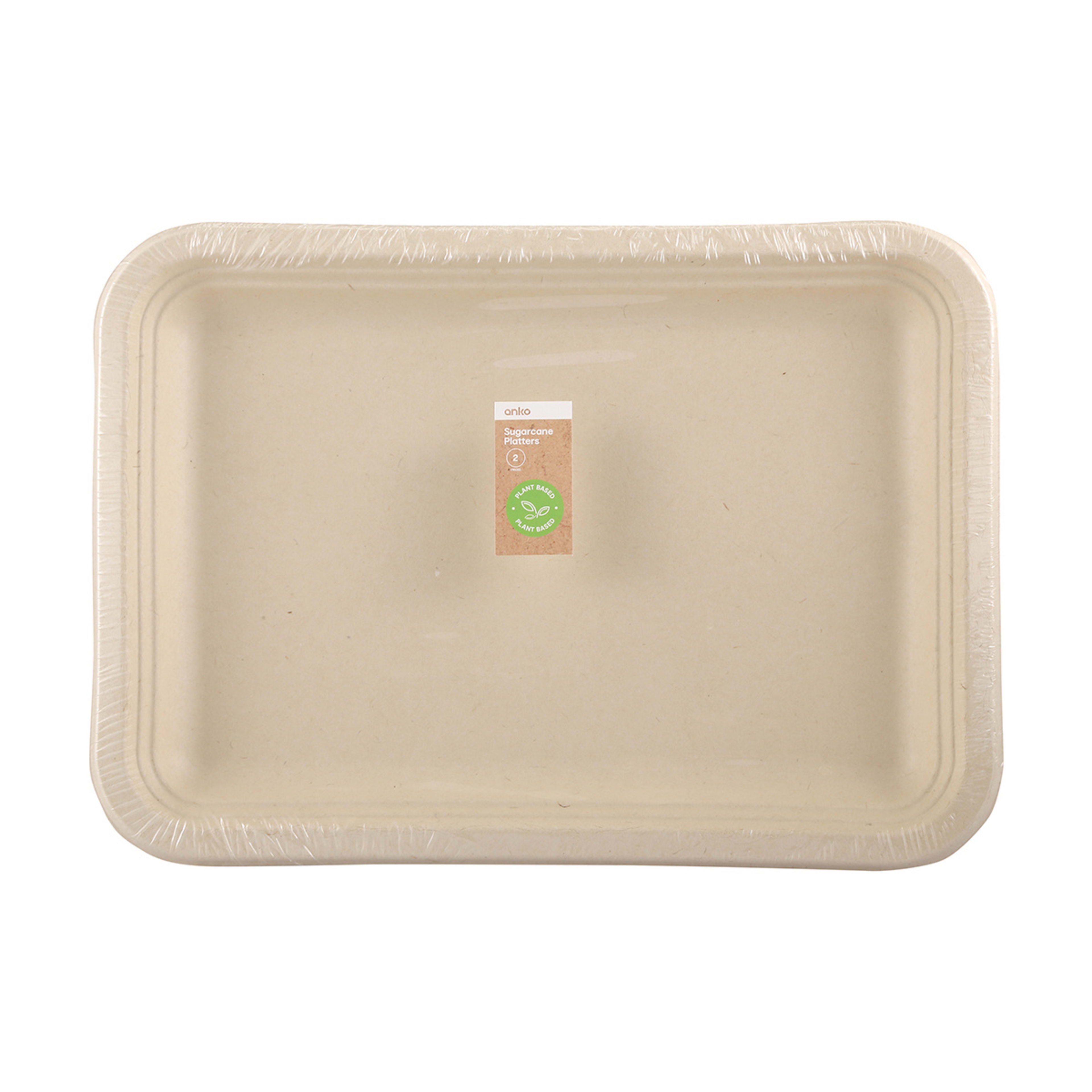 2 Pack Sugarcane Pulp Platters Kmart