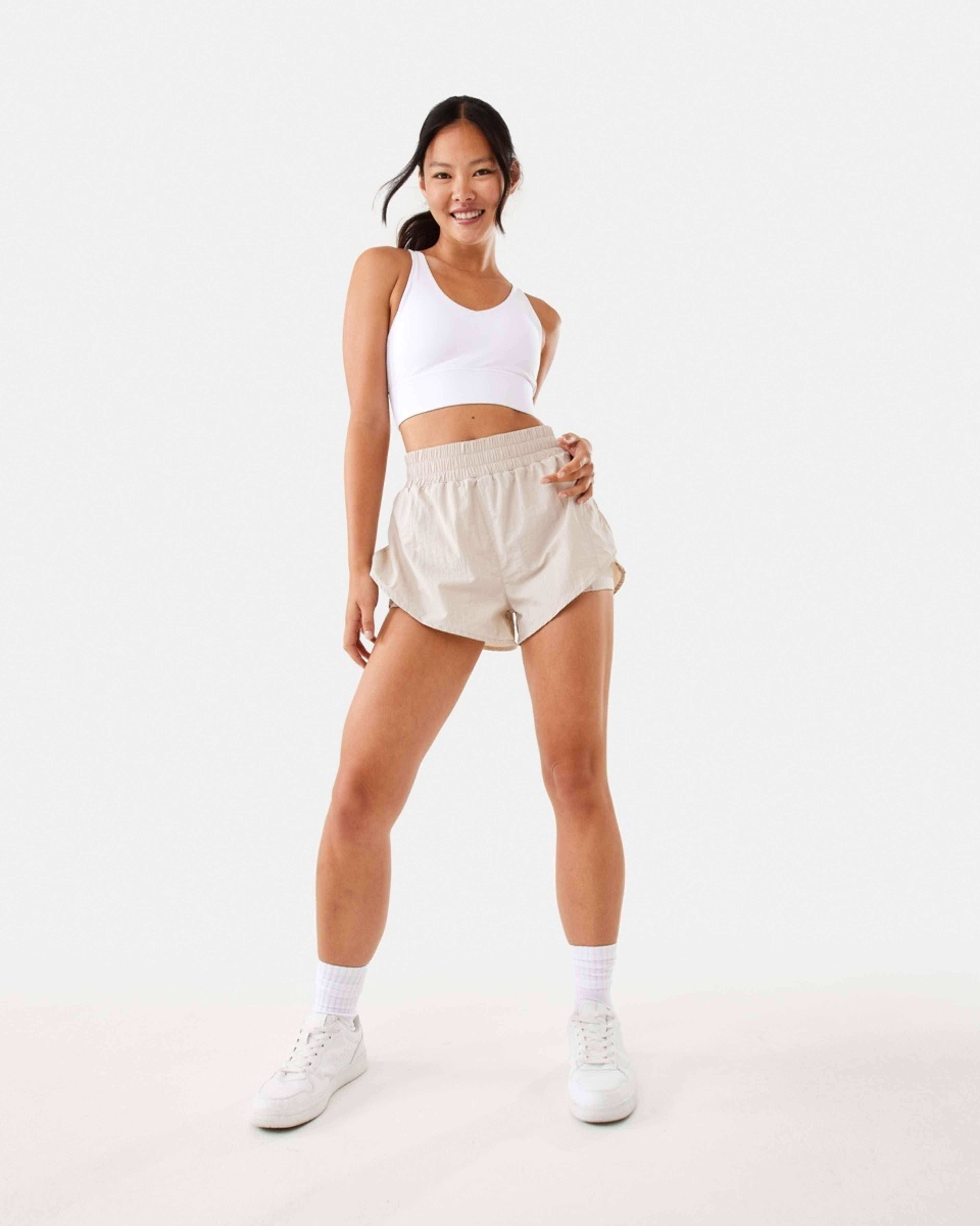 2 Active Womens Retro Running Shorts Peak Grey, 2 of 7