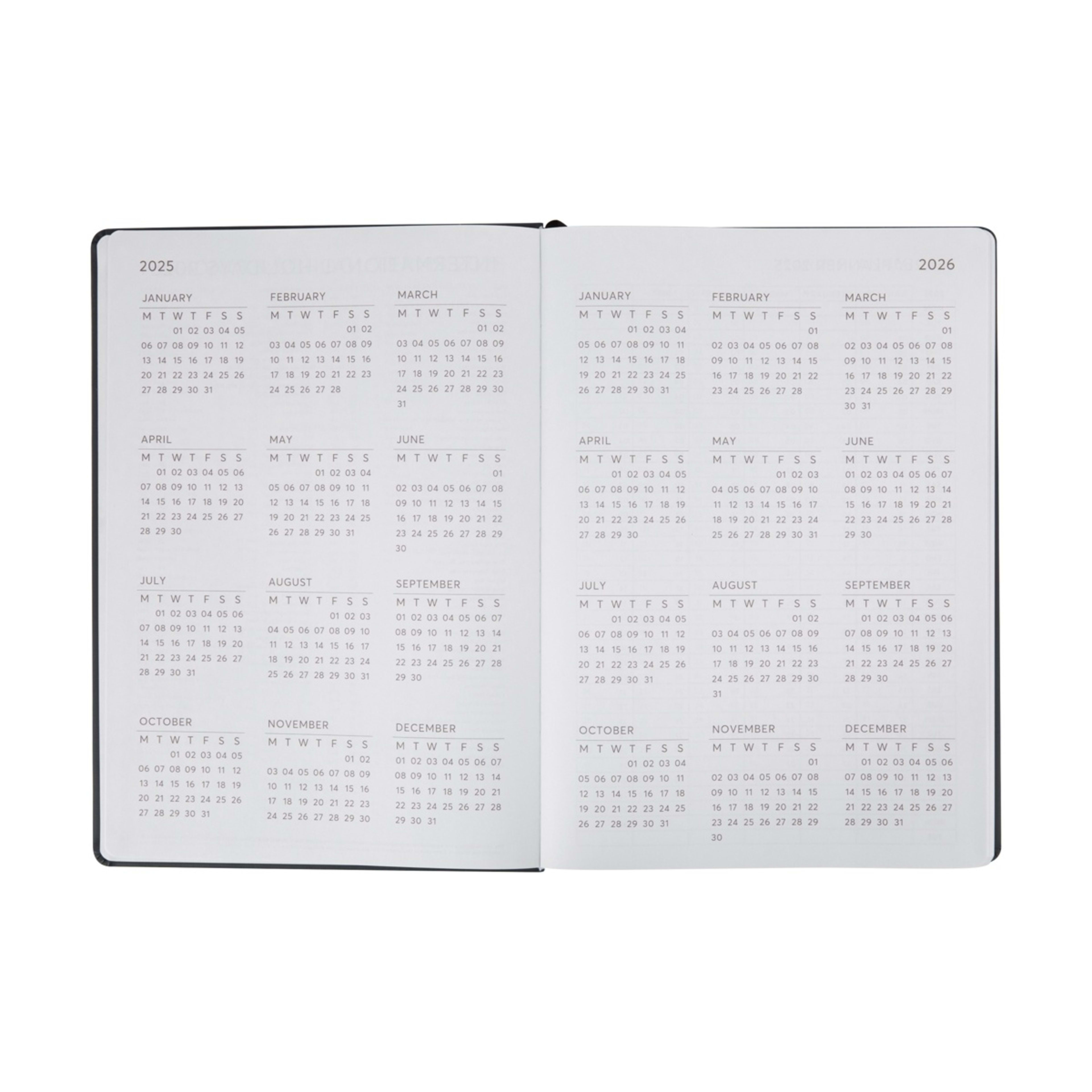 2025 A4 Daily Diary Charcoal Kmart NZ