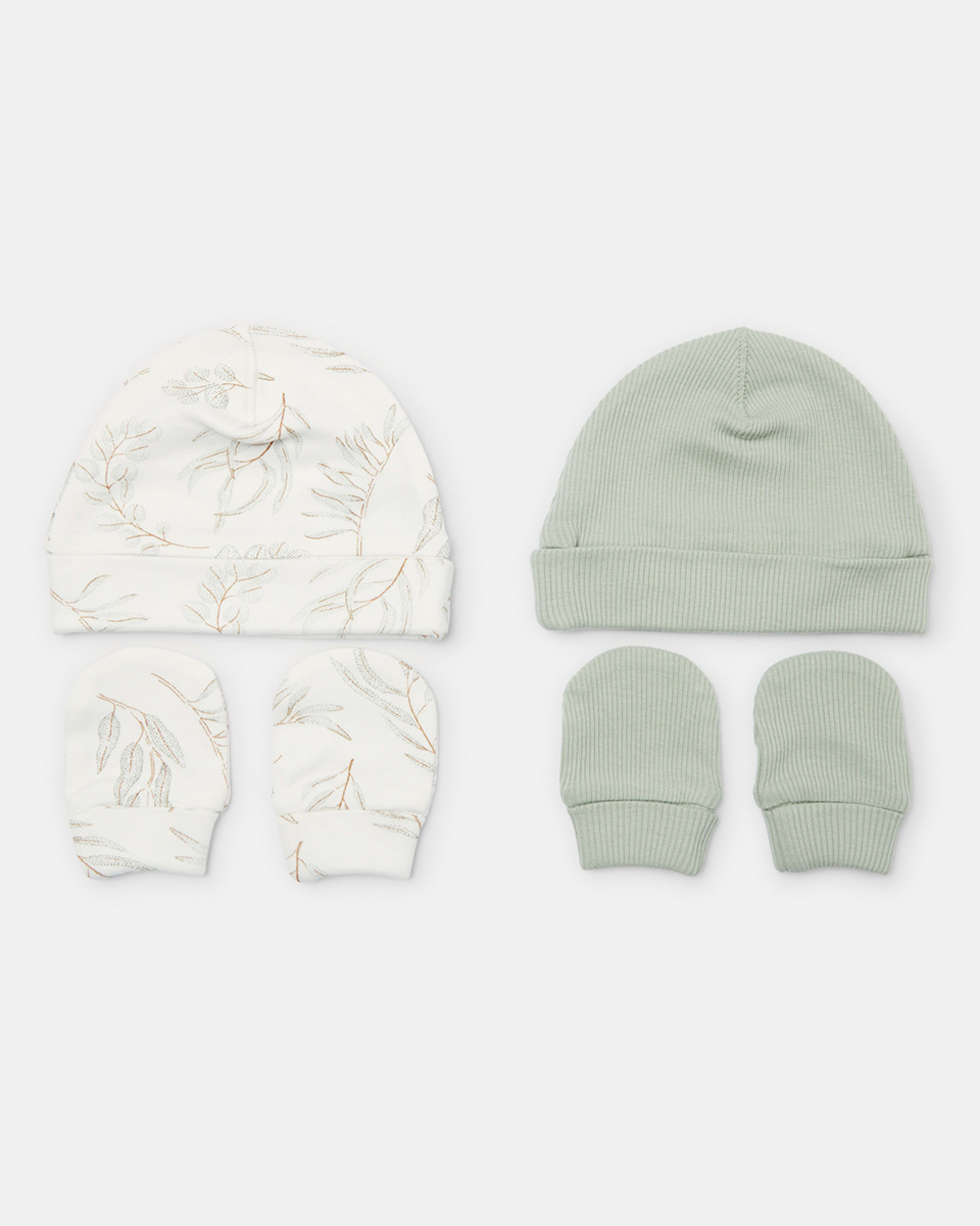 4 Pack Organic Cotton Unisex Hat and Mitten Set - Kmart