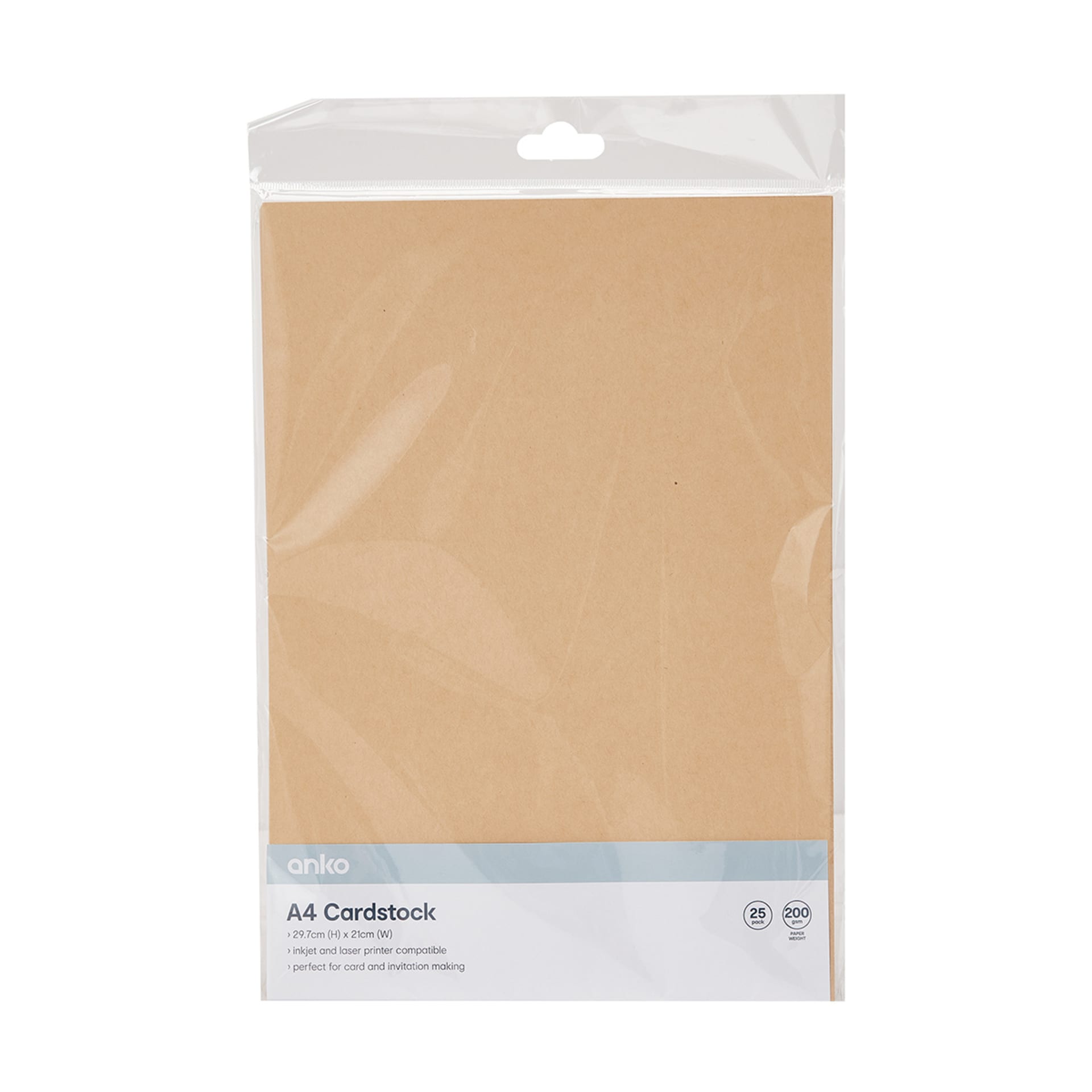 25 Pack A4 Cardstock Kraft Kmart