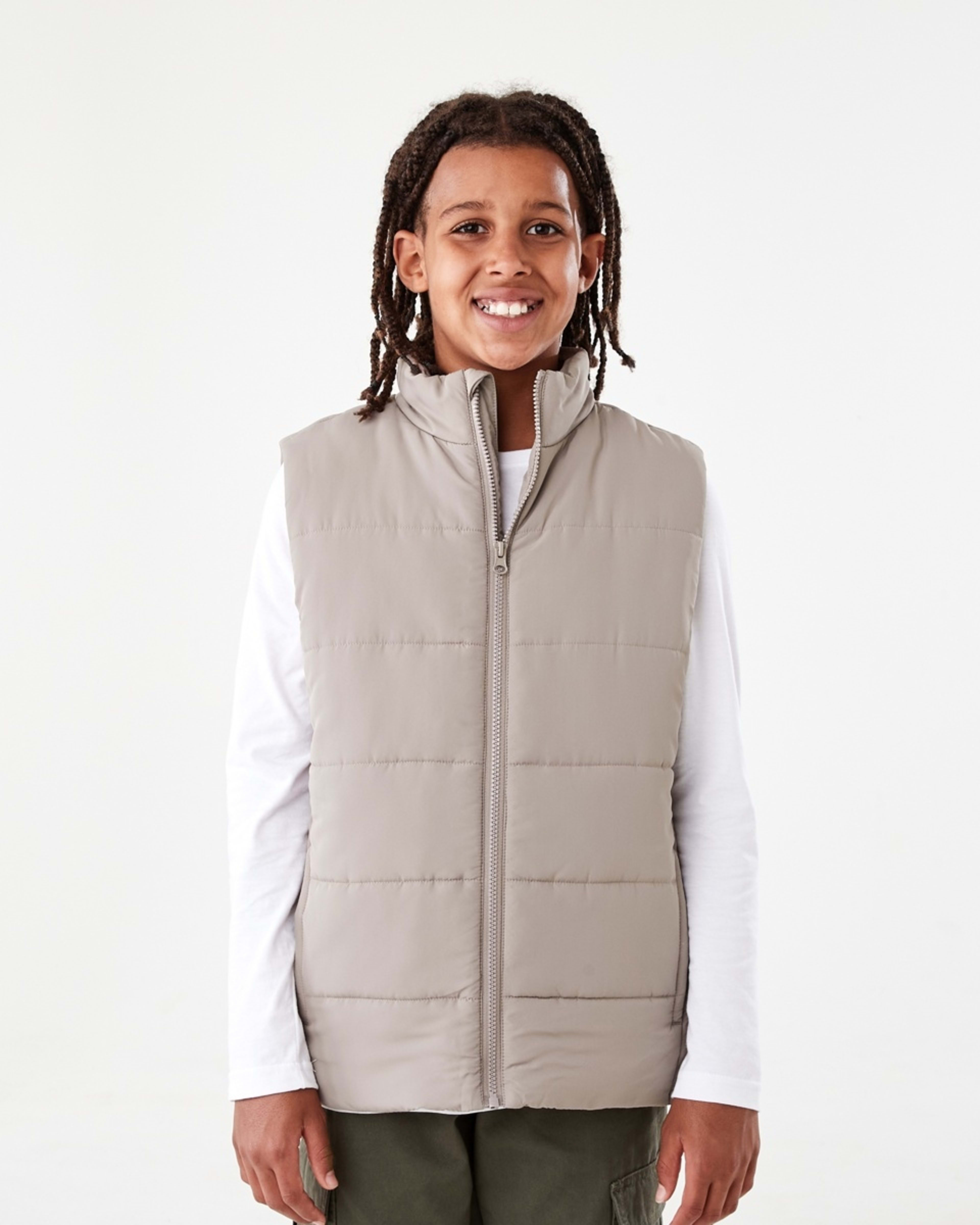 2 Basic Puffer Vest Moon Rock, 2 of 10